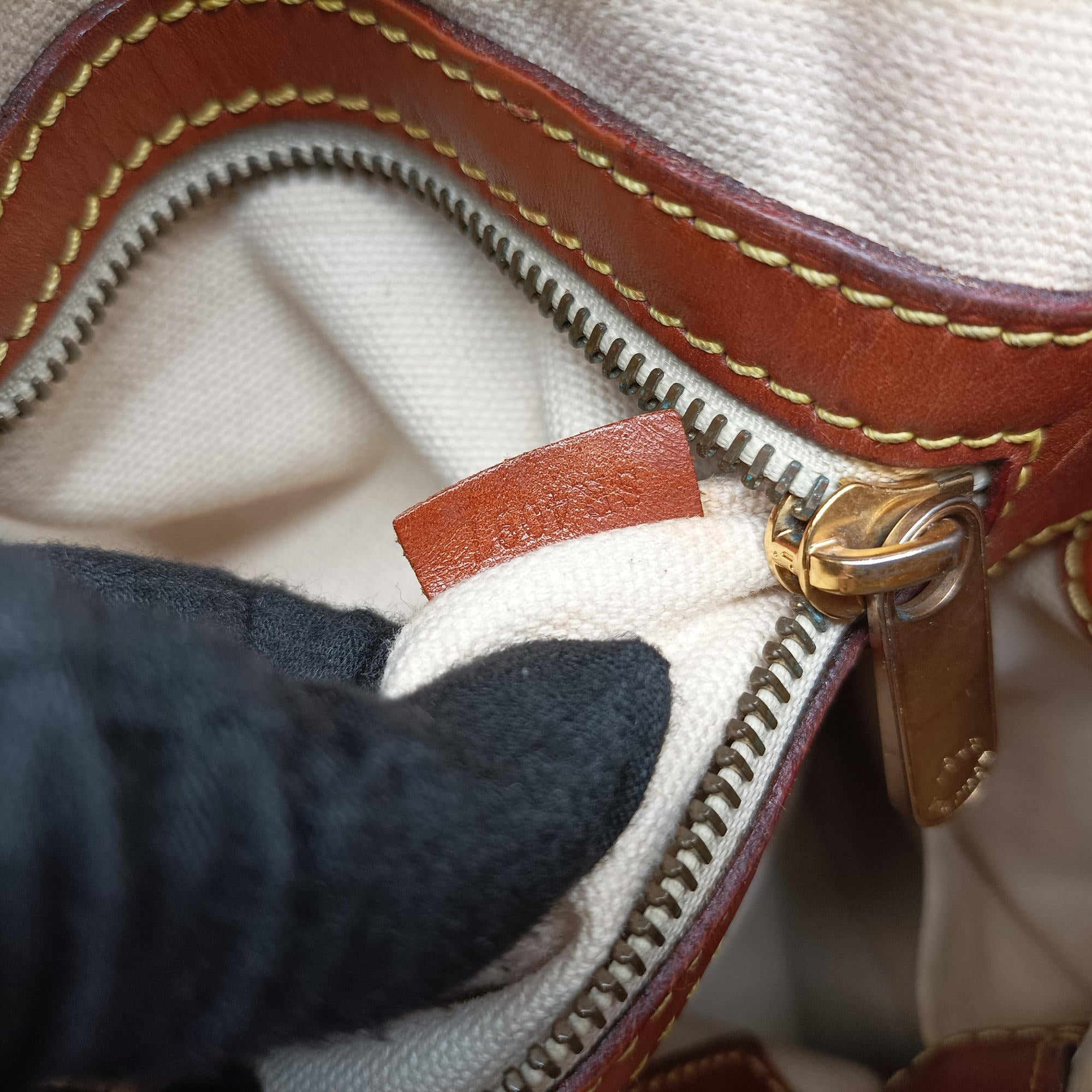 Pre-owned Louis Vuitton Sac Rayures GM brown×multicolor Monogram Tissue M56385 handbag | stylenewstar