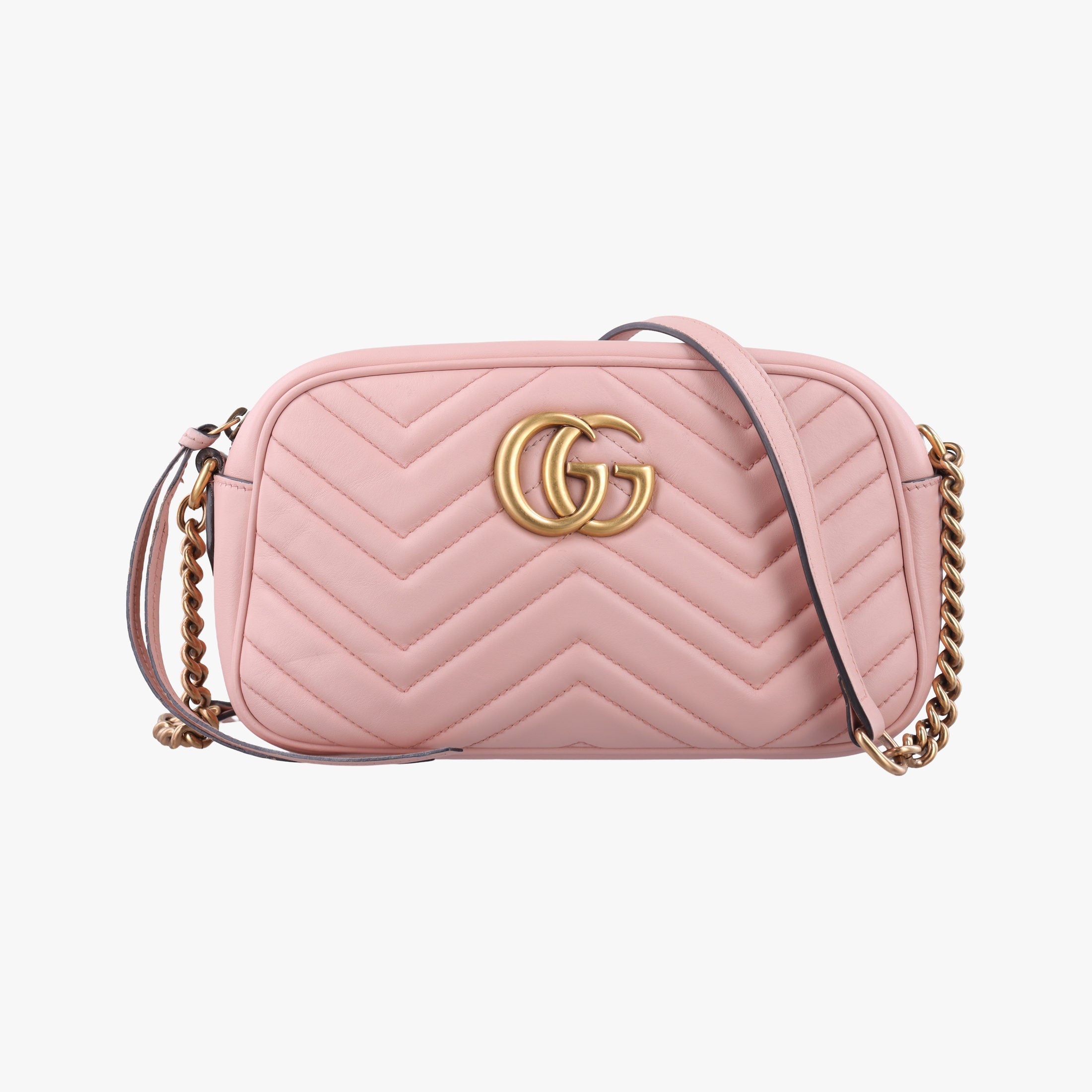 Secondhand Gucci GG Marmont Pink Leather 447632 shoulderbag | stylenewstar
