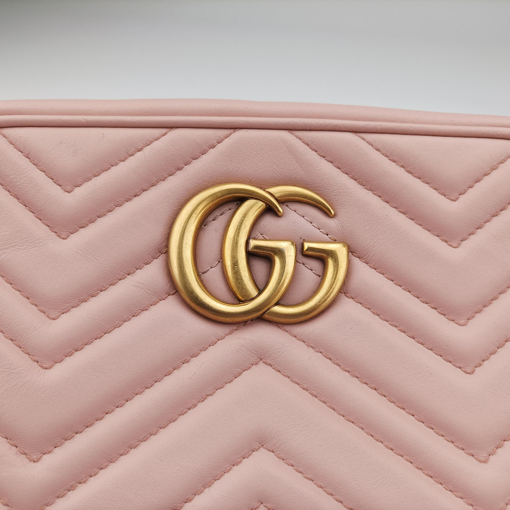 Secondhand Gucci GG Marmont Pink Leather 447632 shoulderbag | stylenewstar