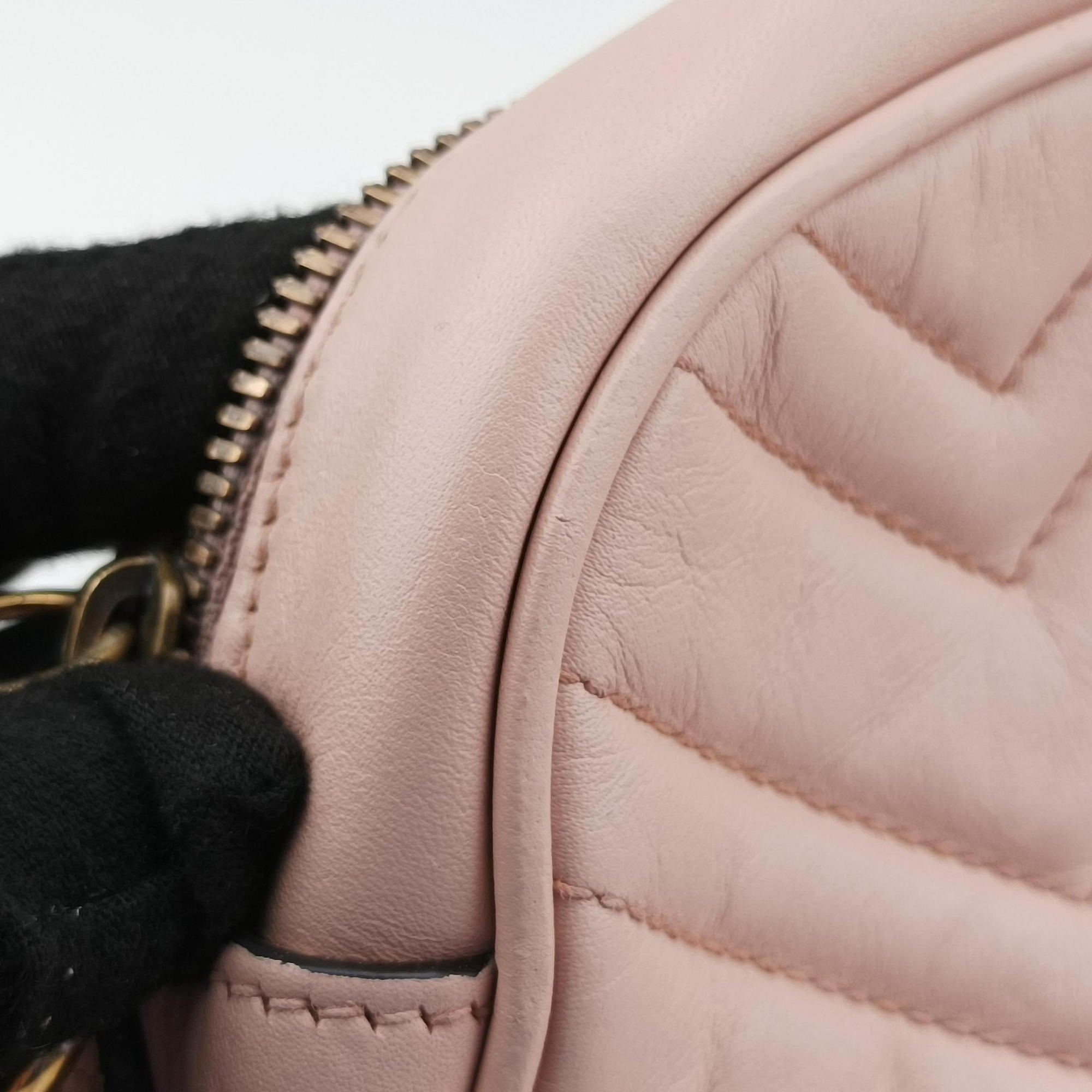 Secondhand Gucci GG Marmont Pink Leather 447632 shoulderbag | stylenewstar