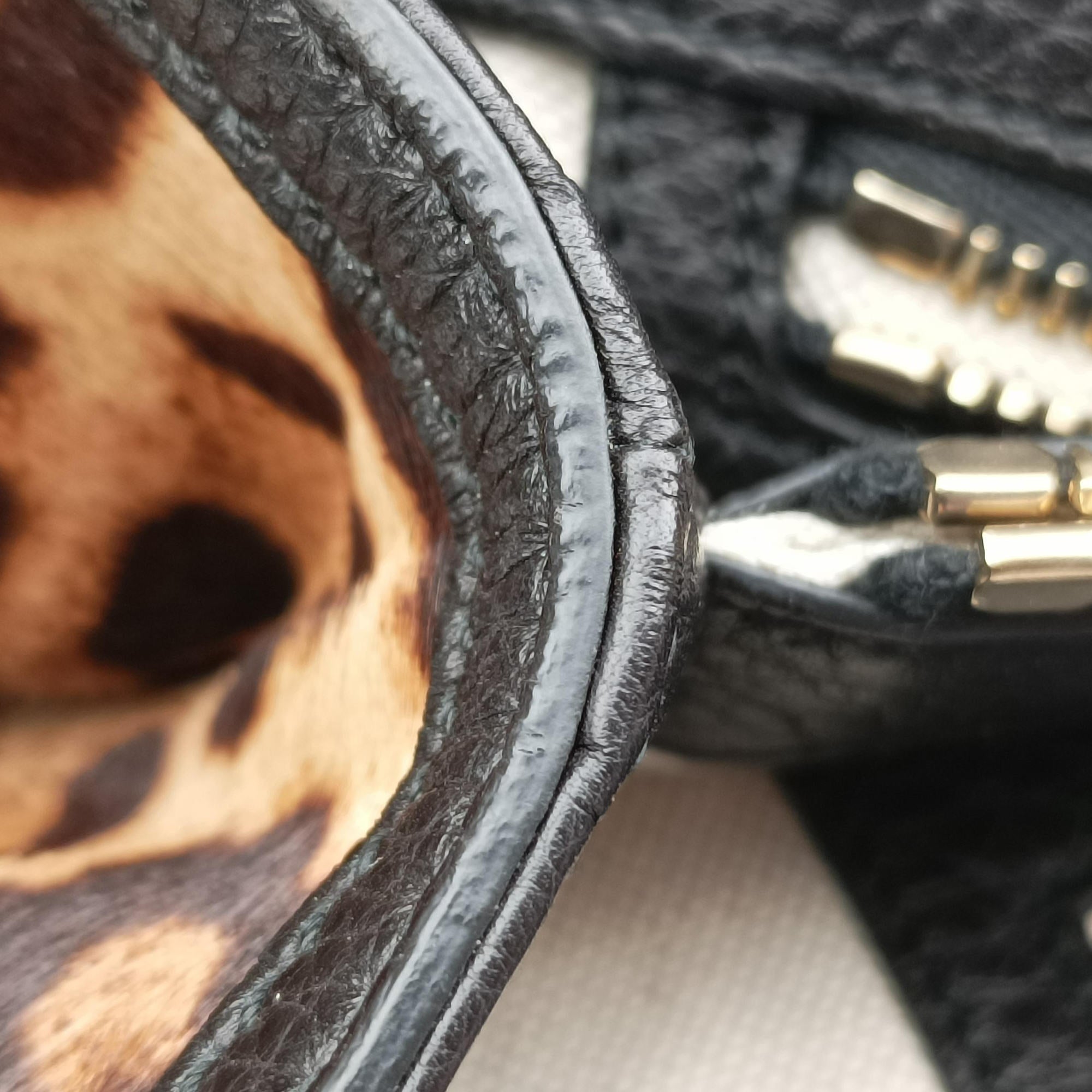 Pre-owned Gucci bamboo shopper Leopard Print Brown×Multicolour ponyhair×leather 323658 shoulderbag | stylenewstar