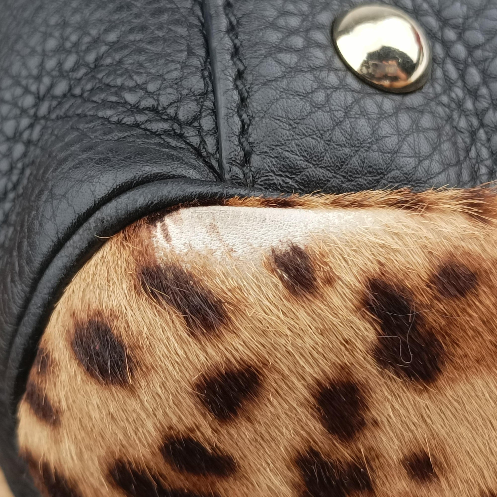Pre-owned Gucci bamboo shopper Leopard Print Brown×Multicolour ponyhair×leather 323658 shoulderbag | stylenewstar