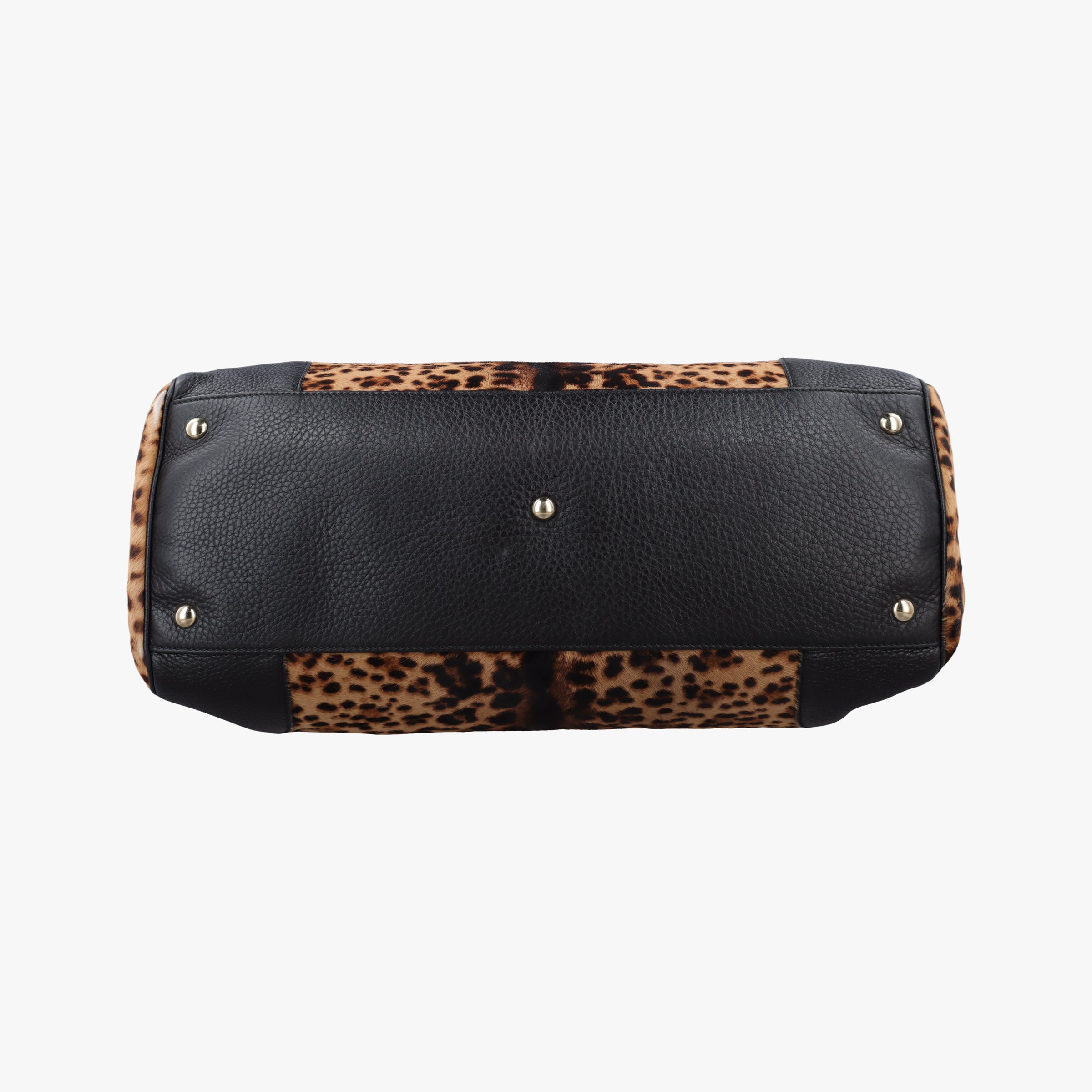 Pre-owned Gucci bamboo shopper Leopard Print Brown×Multicolour ponyhair×leather 323658 shoulderbag | stylenewstar