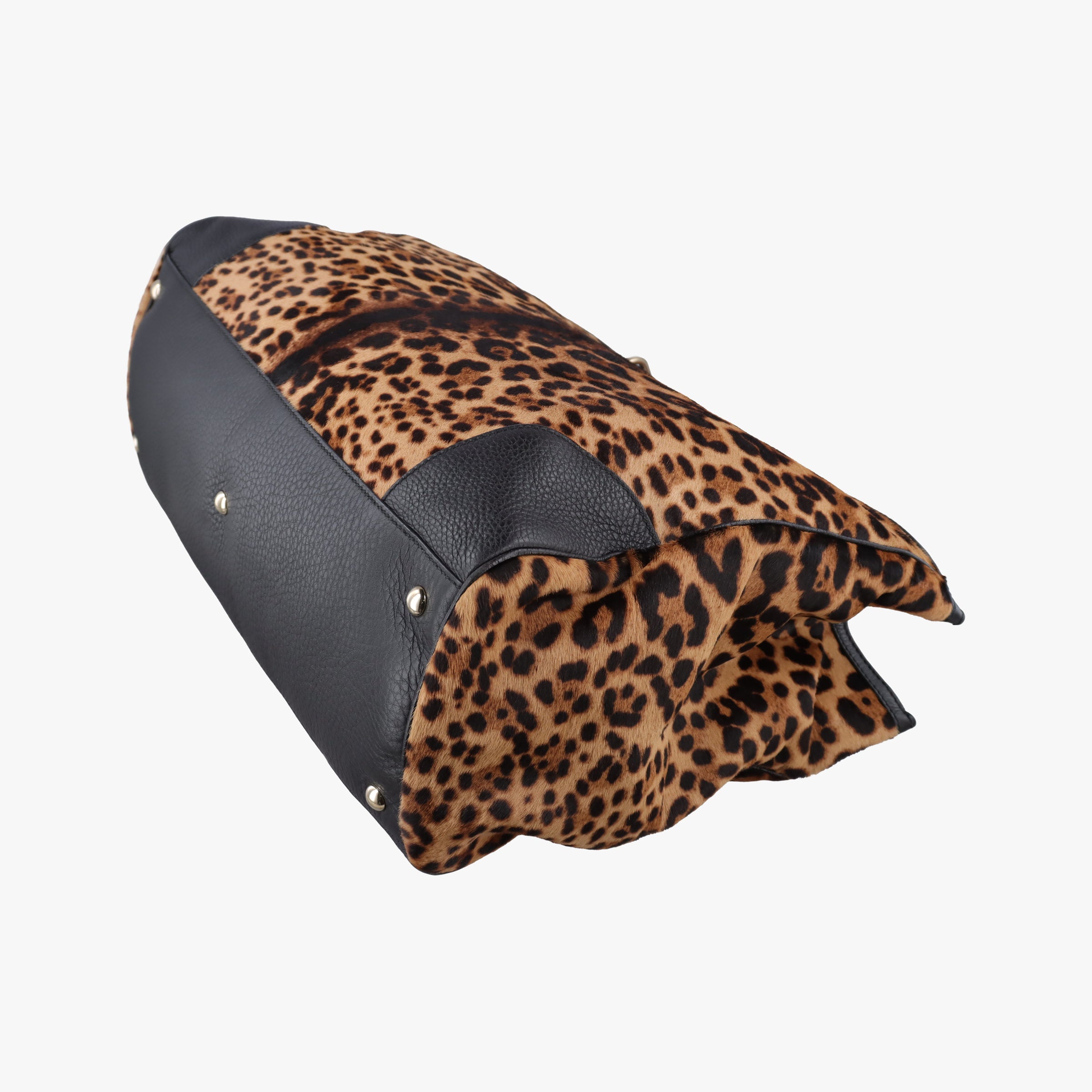 Pre-owned Gucci bamboo shopper Leopard Print Brown×Multicolour ponyhair×leather 323658 shoulderbag | stylenewstar