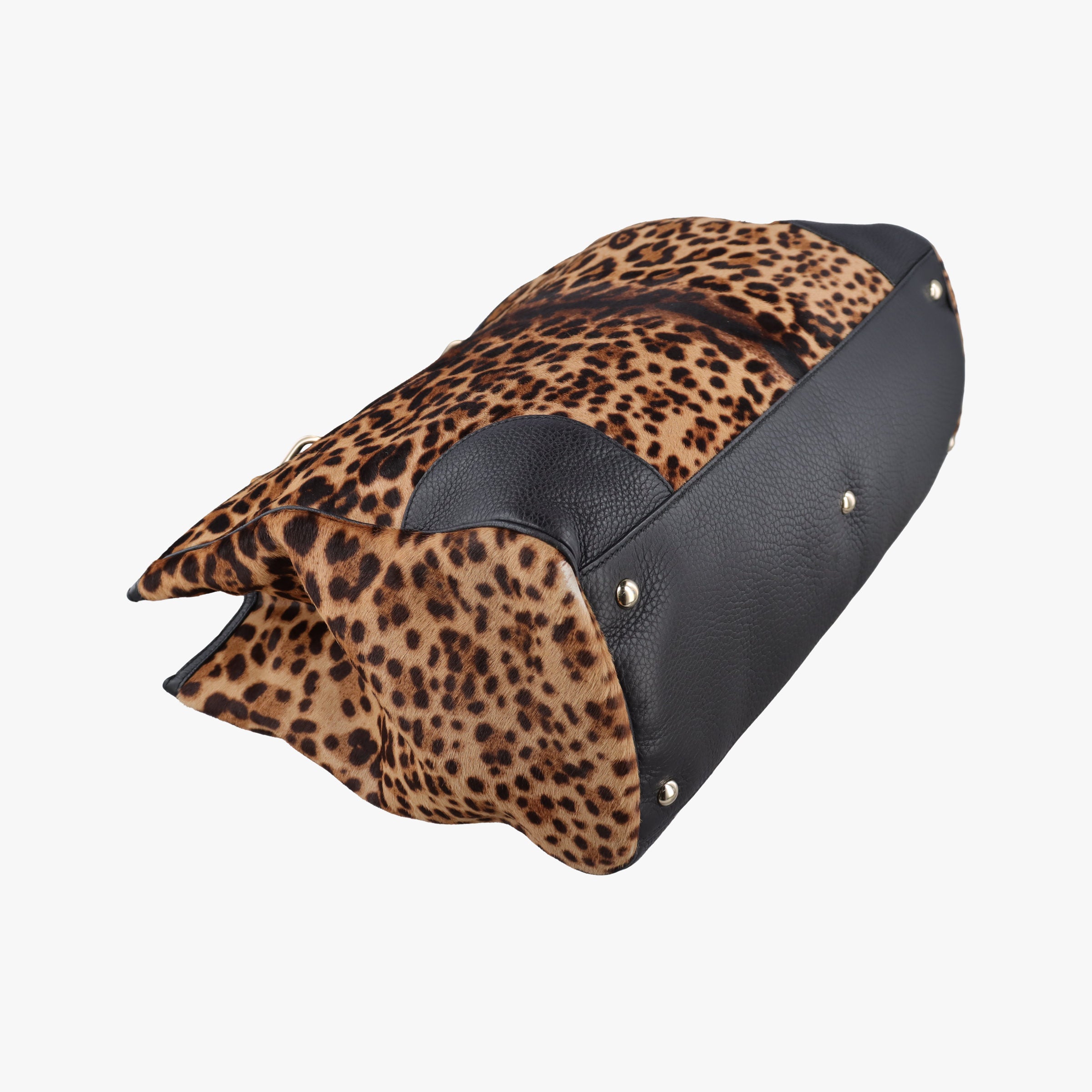 Pre-owned Gucci bamboo shopper Leopard Print Brown×Multicolour ponyhair×leather 323658 shoulderbag | stylenewstar