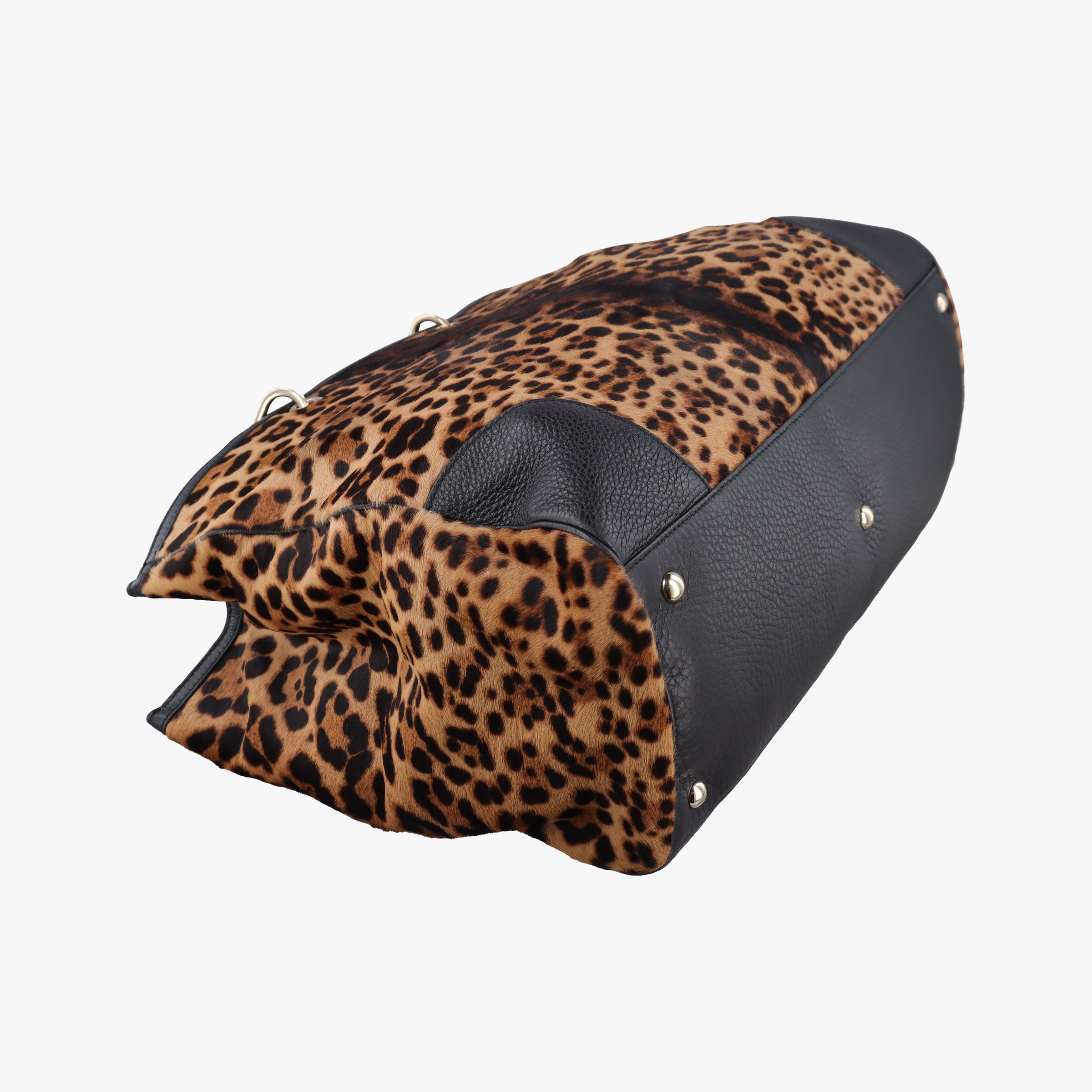 Pre-owned Gucci bamboo shopper Leopard Print Brown×Multicolour ponyhair×leather 323658 shoulderbag | stylenewstar