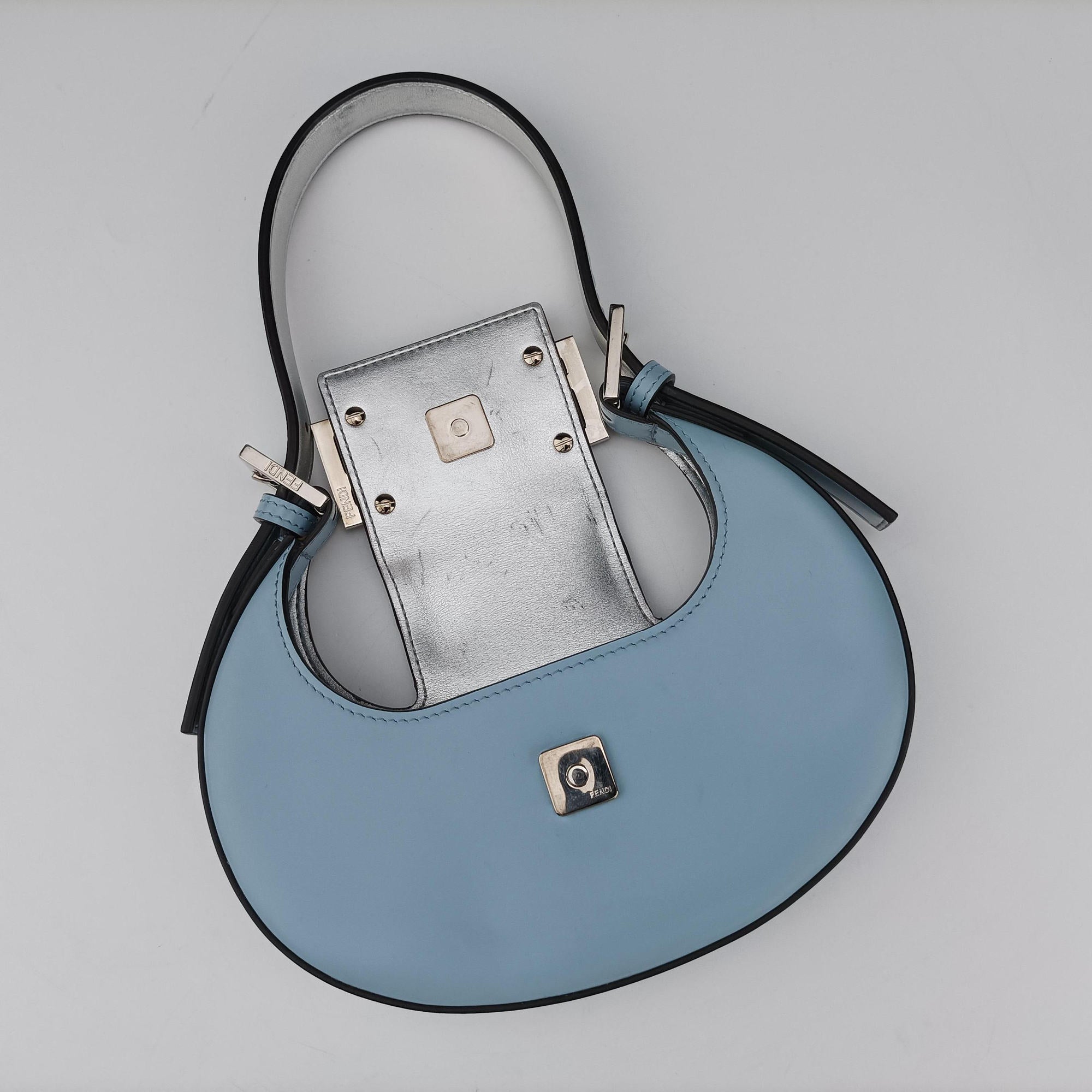 Pre-owned Fendi Cookie Mini Blue Leather 8BS065 handbag | stylenewstar