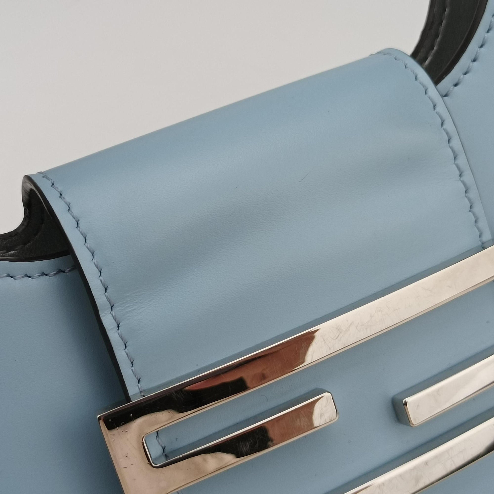 Pre-owned Fendi Cookie Mini Blue Leather 8BS065 handbag | stylenewstar