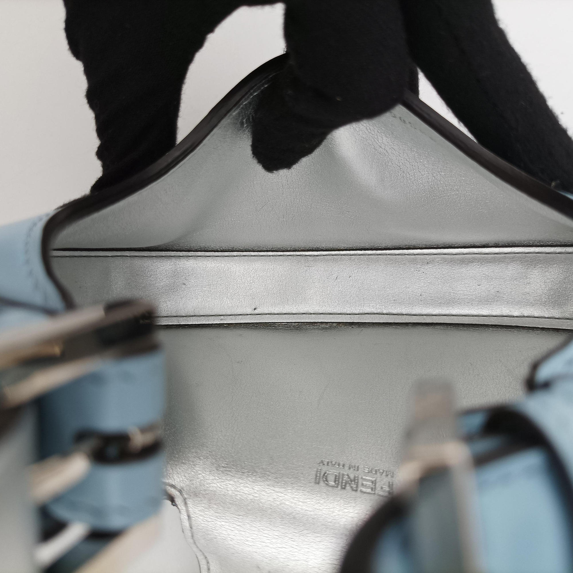 Pre-owned Fendi Cookie Mini Blue Leather 8BS065 handbag | stylenewstar