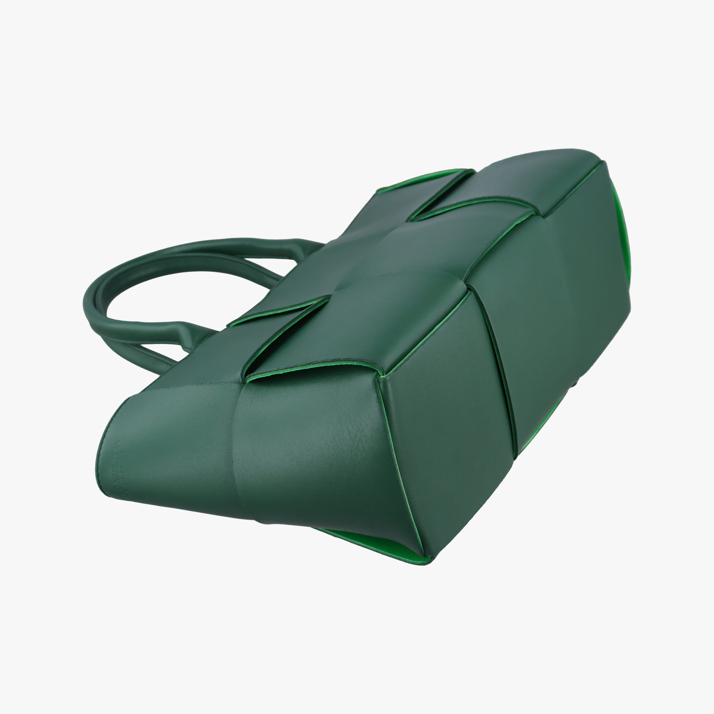 Pre-owned Bottega Veneta THE ARCO Tote Green lambskin  handbag | stylenewstar