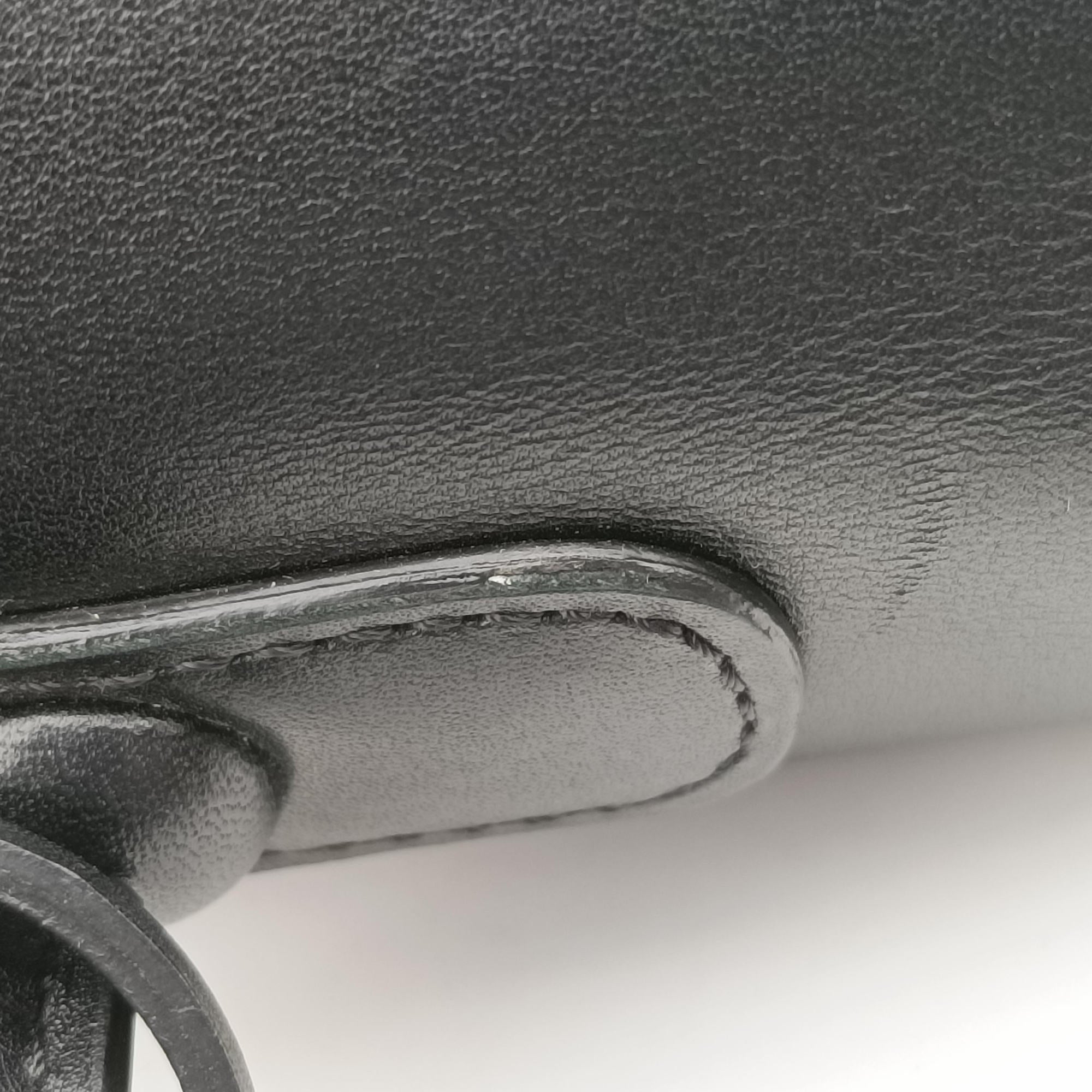 Pre-owned Delvaux Brillant Black × ivory Leather × patent leather  shoulderbag | stylenewstar
