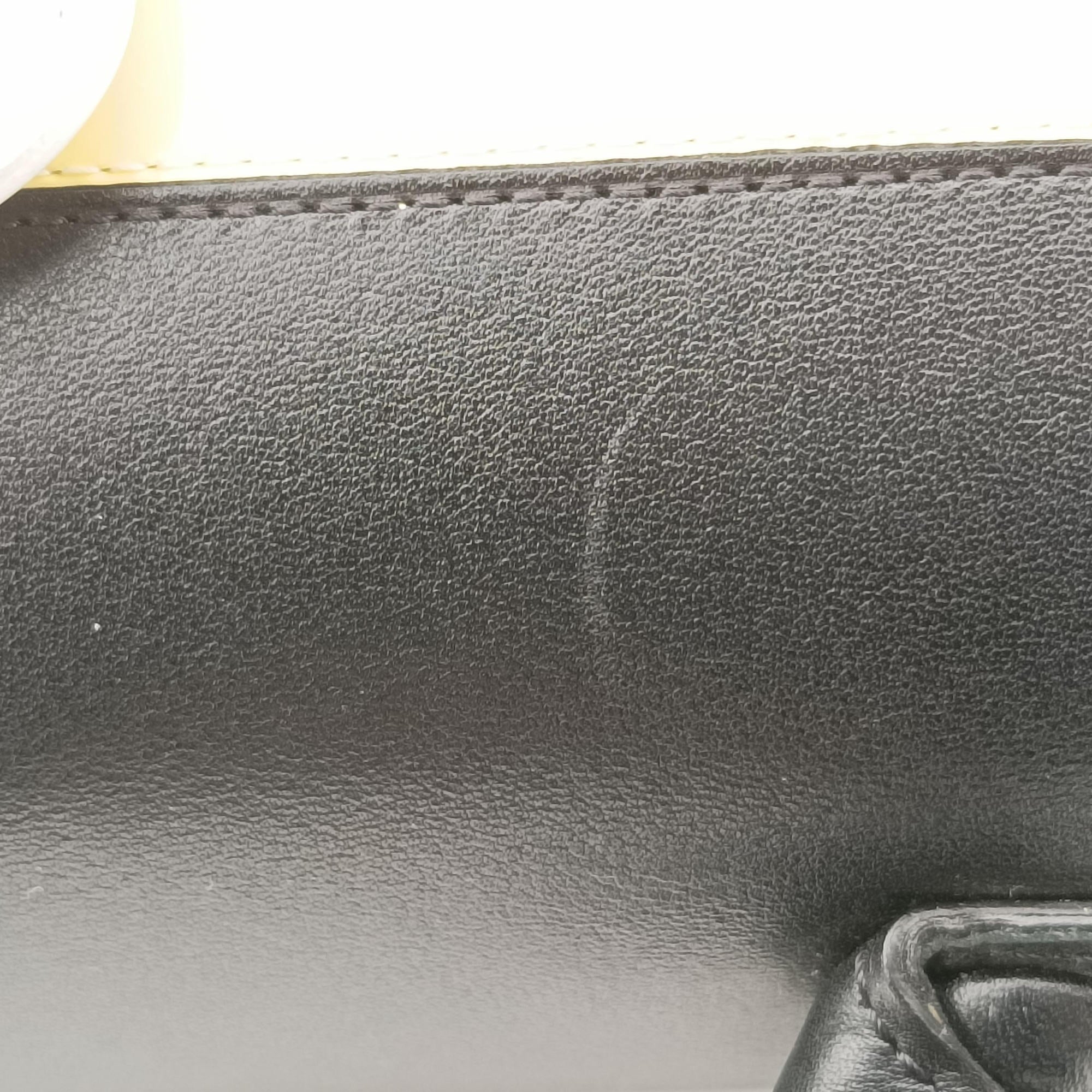 Pre-owned Delvaux Brillant Black × ivory Leather × patent leather  shoulderbag | stylenewstar