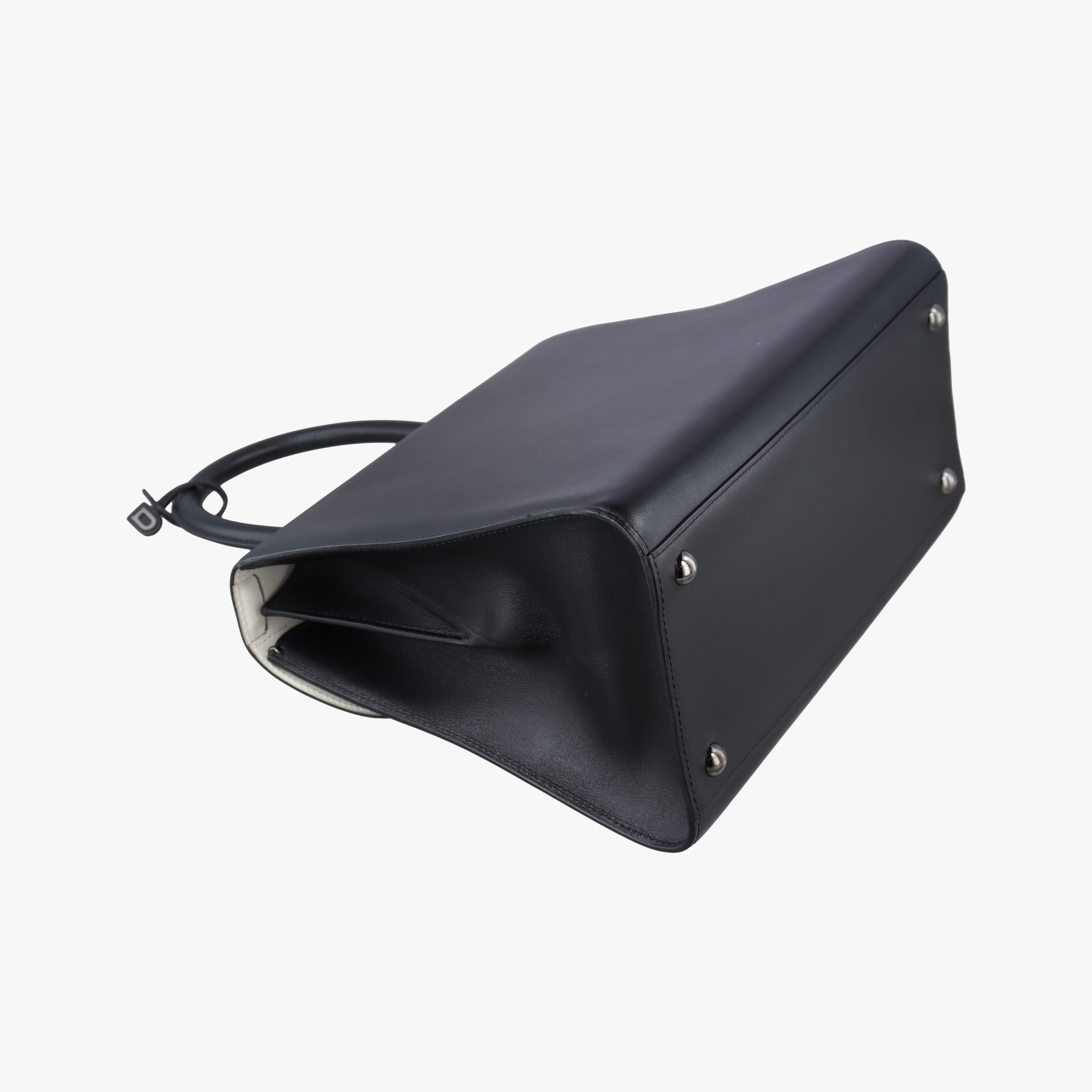 Pre-owned Delvaux Brillant Black × ivory Leather × patent leather  shoulderbag | stylenewstar