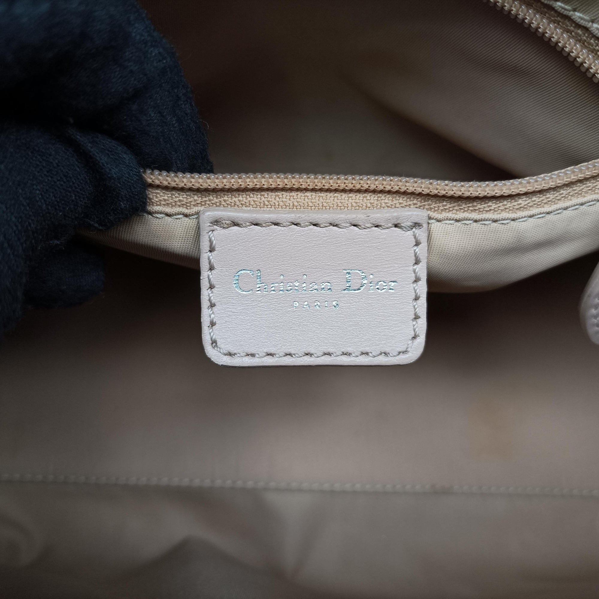 Secondhand Christian Dior Romantic Trotter Beige x White PVC coated canvas x velour  handbag | stylenewstar