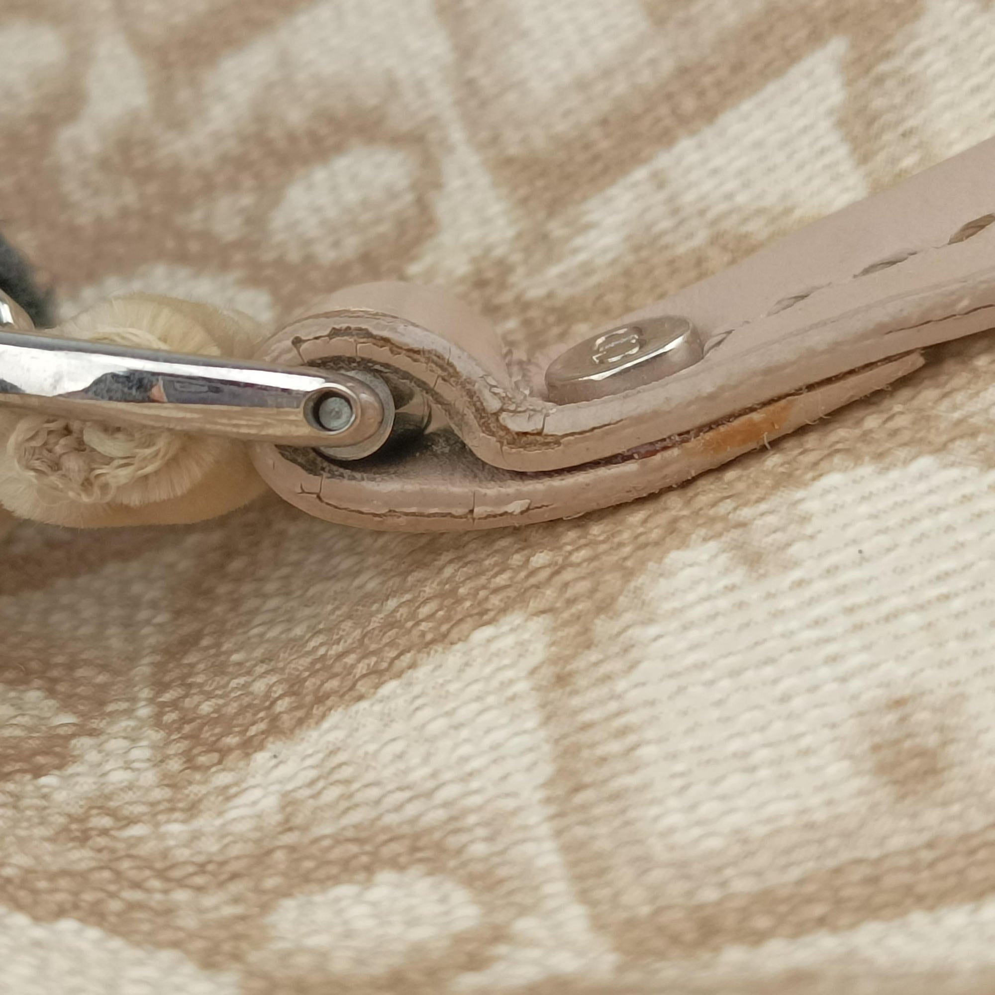 Secondhand Christian Dior Romantic Trotter Beige x White PVC coated canvas x velour  handbag | stylenewstar
