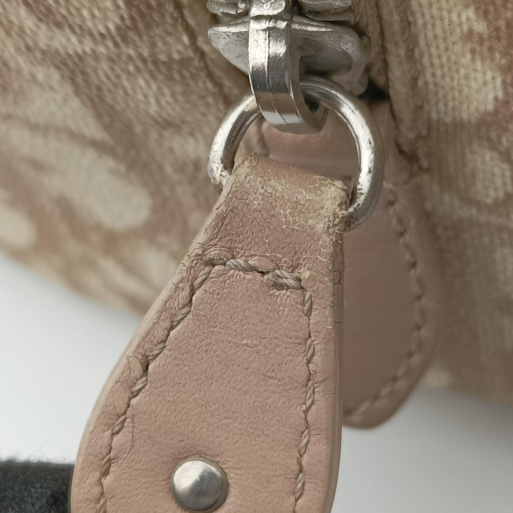 Secondhand Christian Dior Romantic Trotter Beige x White PVC coated canvas x velour  handbag | stylenewstar