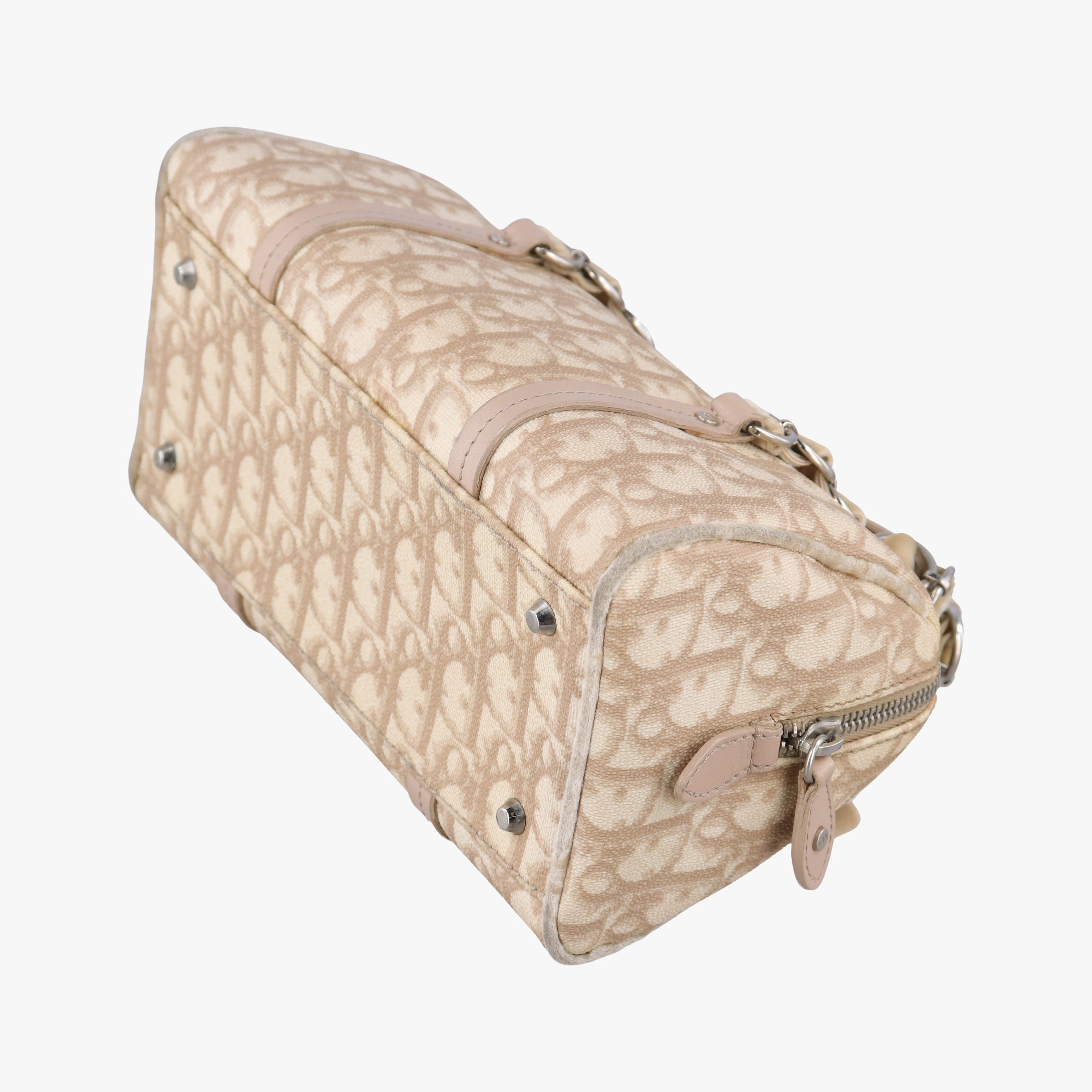 Secondhand Christian Dior Romantic Trotter Beige x White PVC coated canvas x velour  handbag | stylenewstar