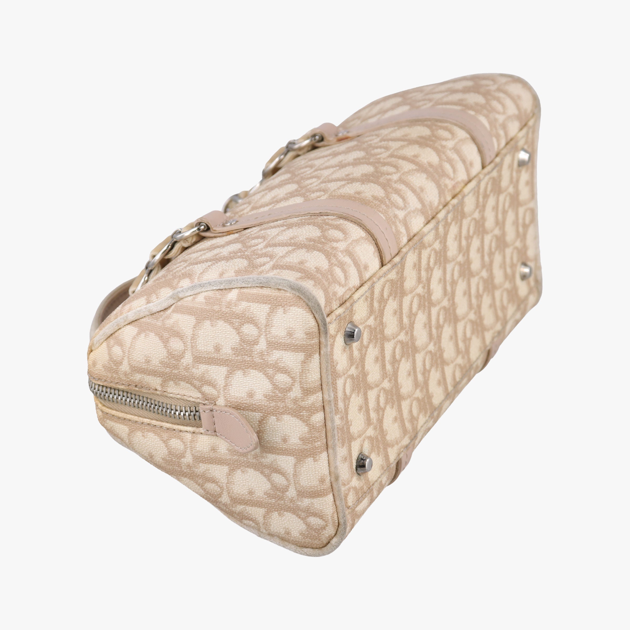Secondhand Christian Dior Romantic Trotter Beige x White PVC coated canvas x velour  handbag | stylenewstar