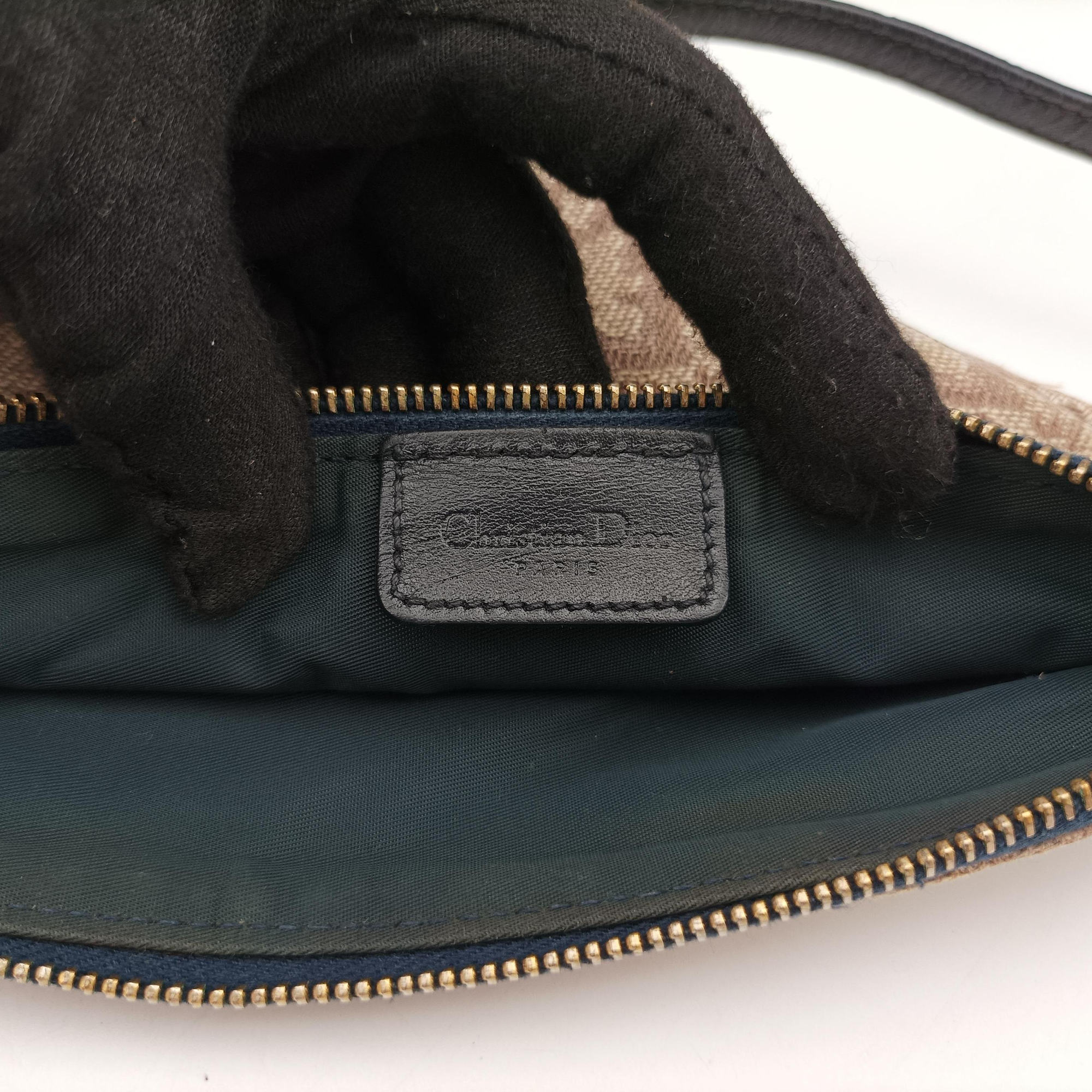 Secondhand Christian Dior Saddle Navy × Beige Pink Jacquard  handbag | stylenewstar