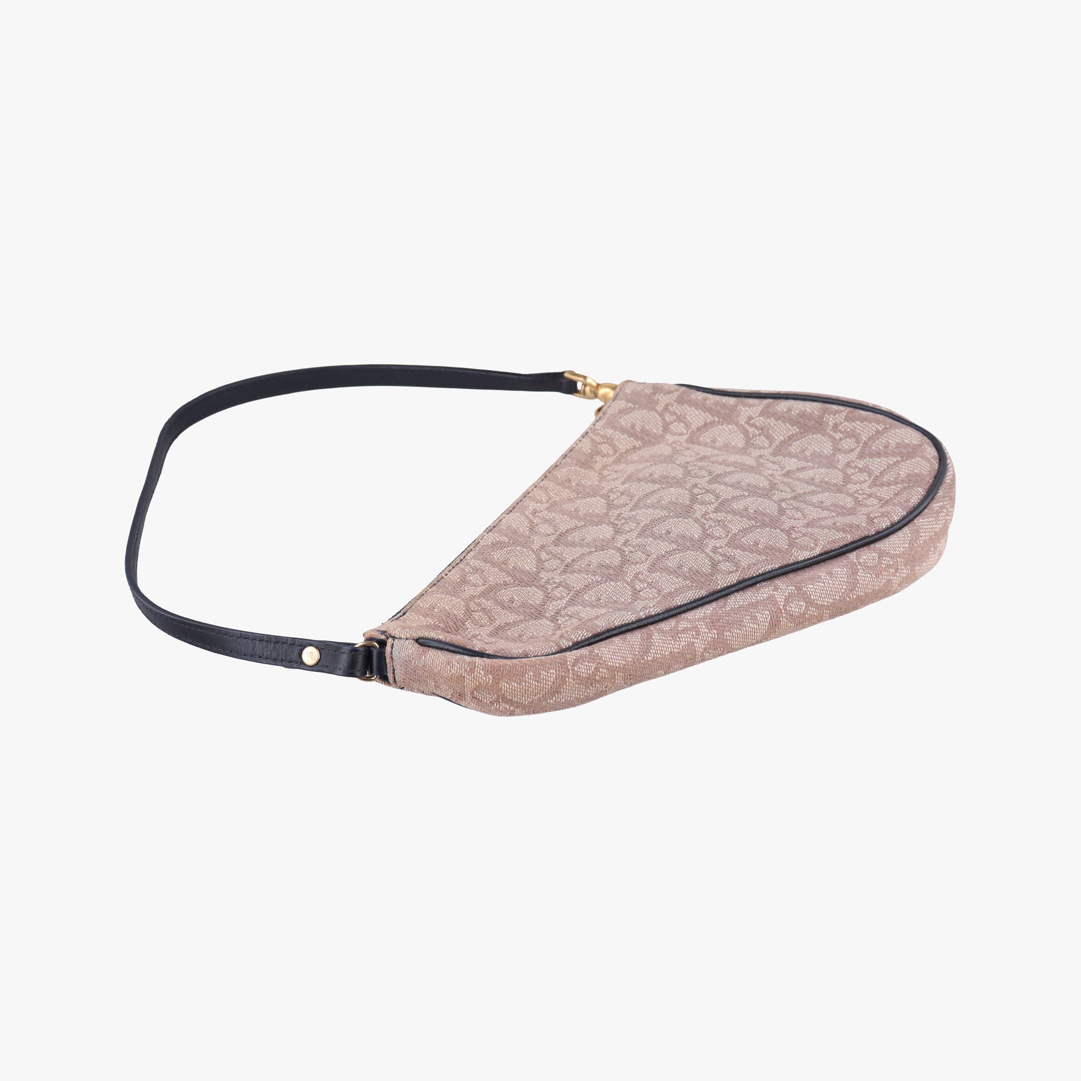 Secondhand Christian Dior Saddle Navy × Beige Pink Jacquard  handbag | stylenewstar