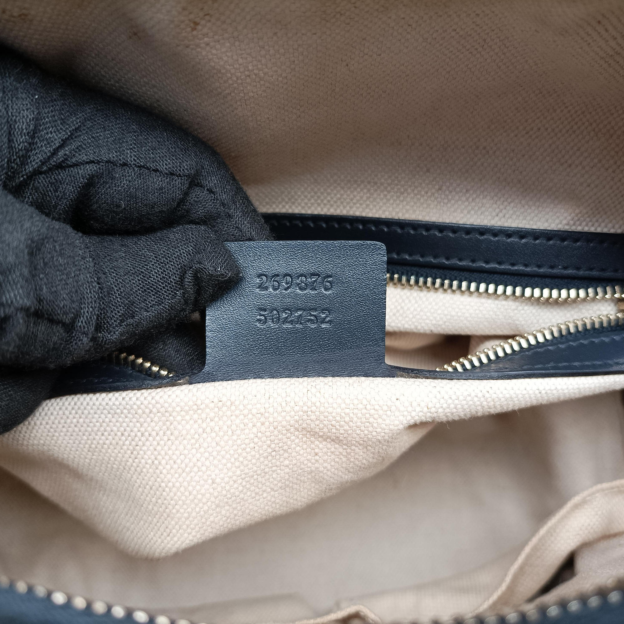 Pre-owned Gucci Sherry Line navy×red×beige Canvas×Leather 269876 shoulderbag | stylenewstar