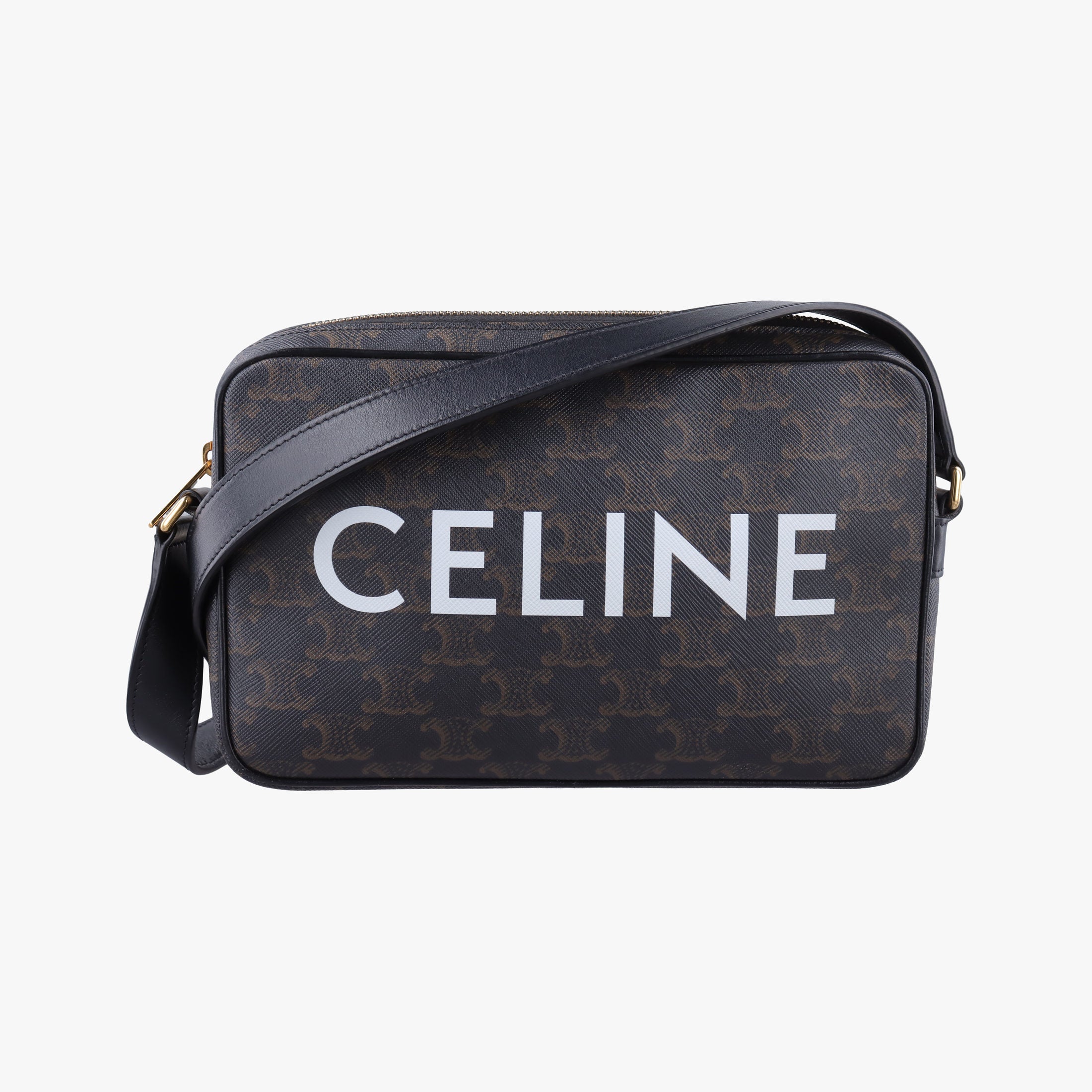 Secondhand Celine Medium Triomphe Messenger Brown PVC coated canvas  shoulderbag | stylenewstar