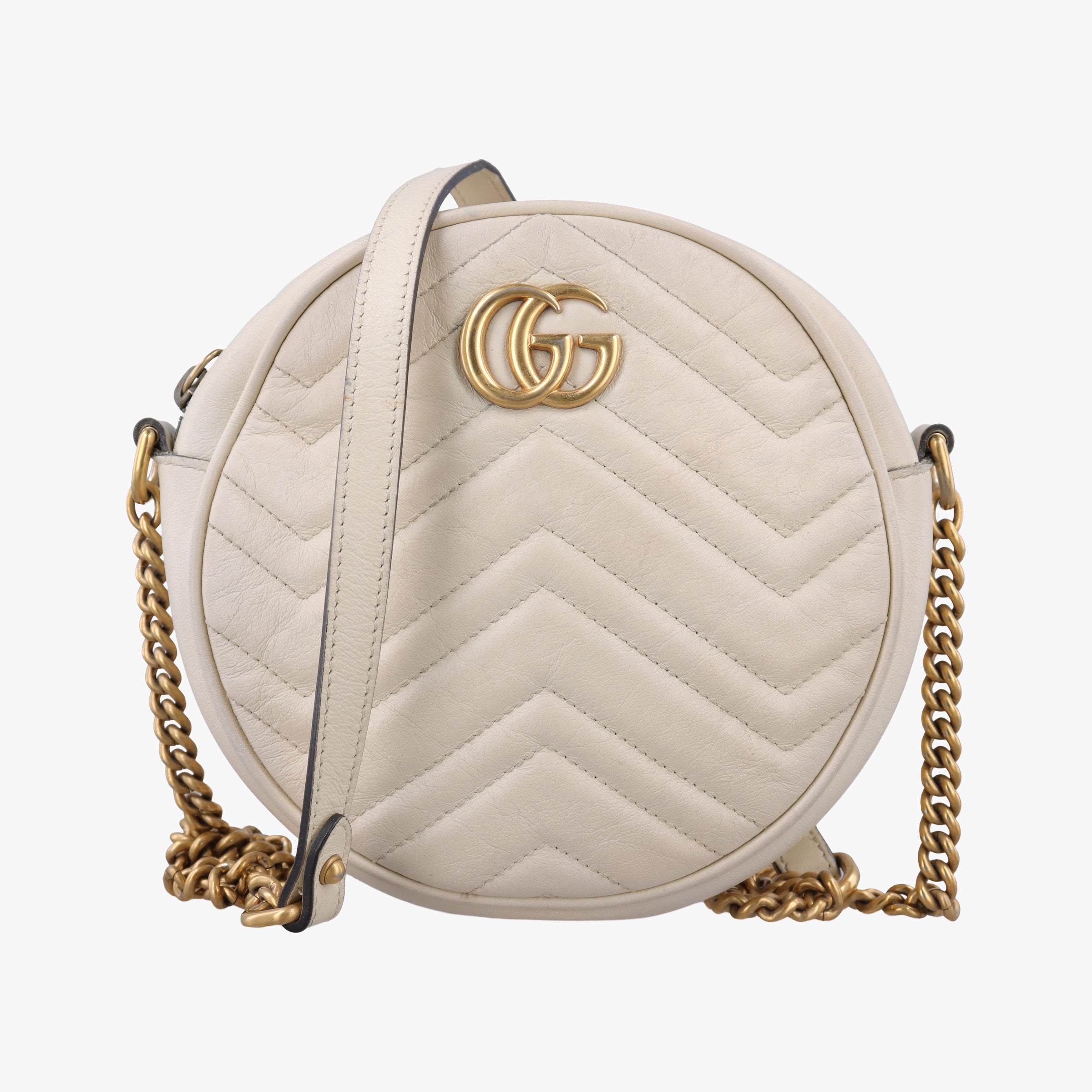 Secondhand Gucci GG Marmont White Leather 550154 shoulderbag | stylenewstar