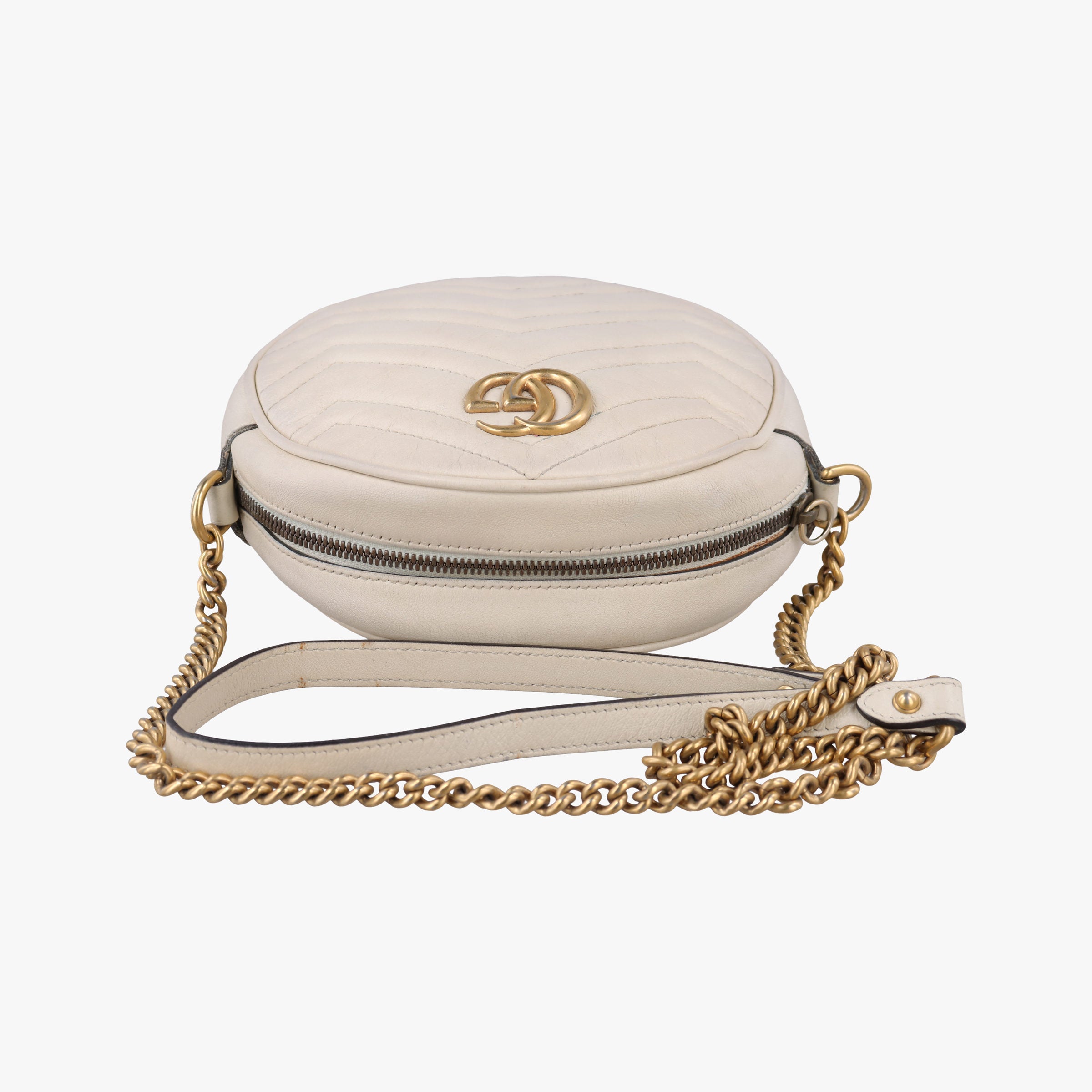 Secondhand Gucci GG Marmont White Leather 550154 shoulderbag | stylenewstar