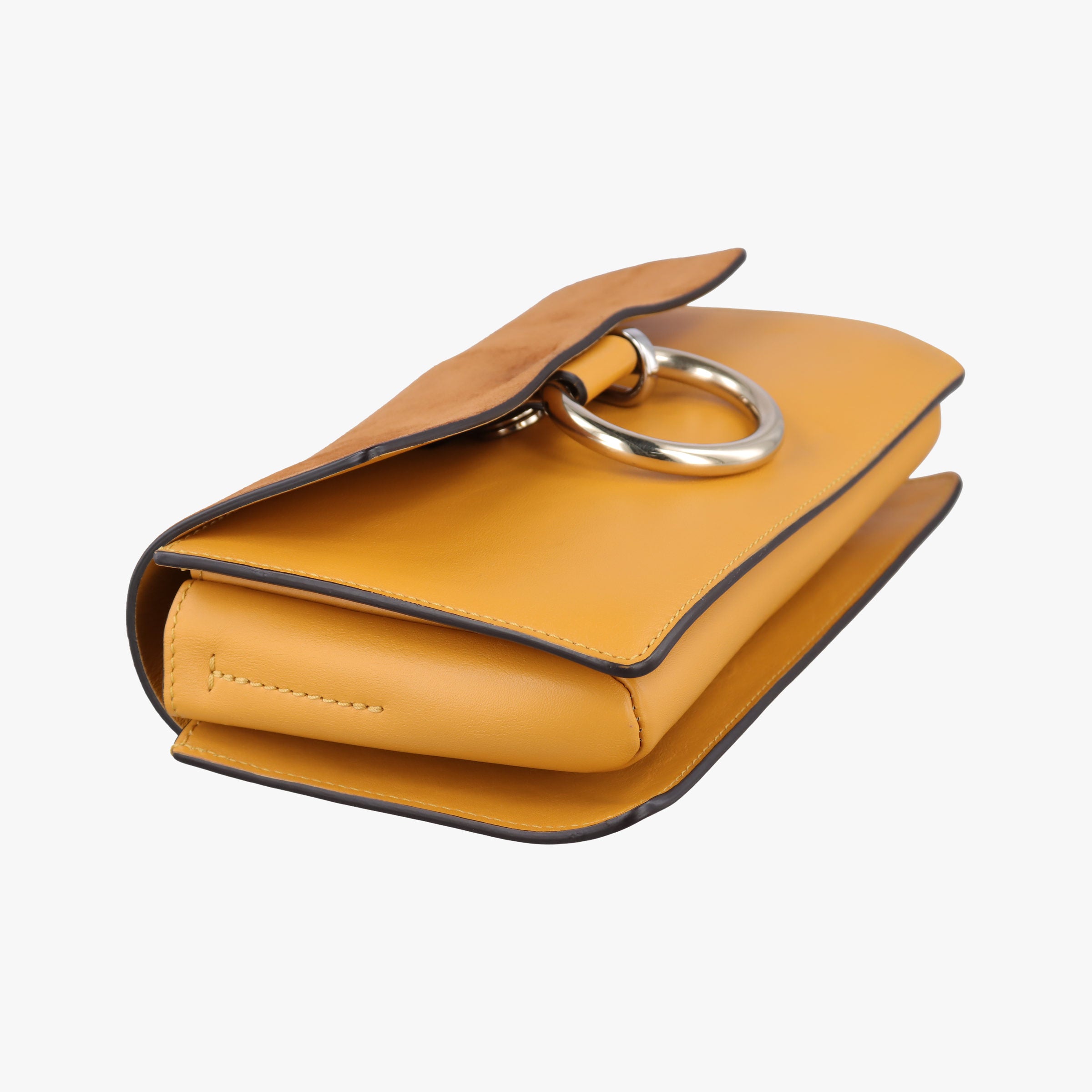 Pre-owned Chloe FAYE Brown × Yellow Suede × leather  shoulderbag | stylenewstar