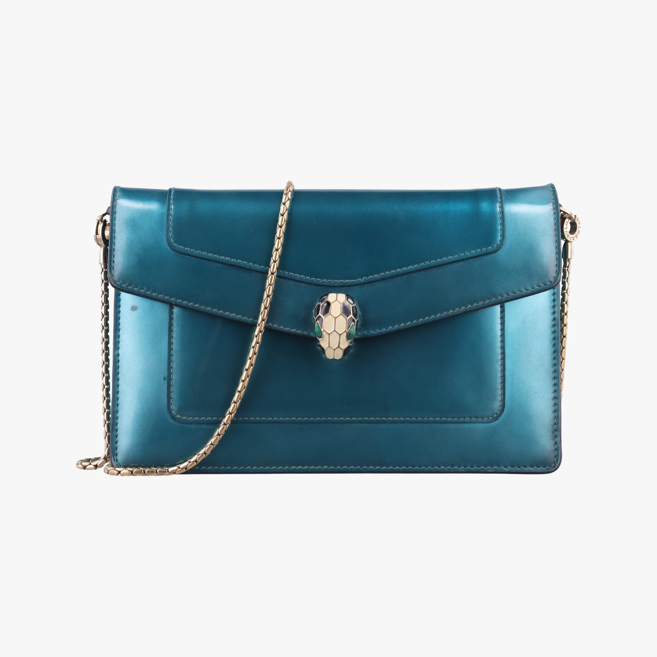 Vintage Bvlgari SERPENTI FOREVER Blue Patent  shoulderbag | stylenewstar