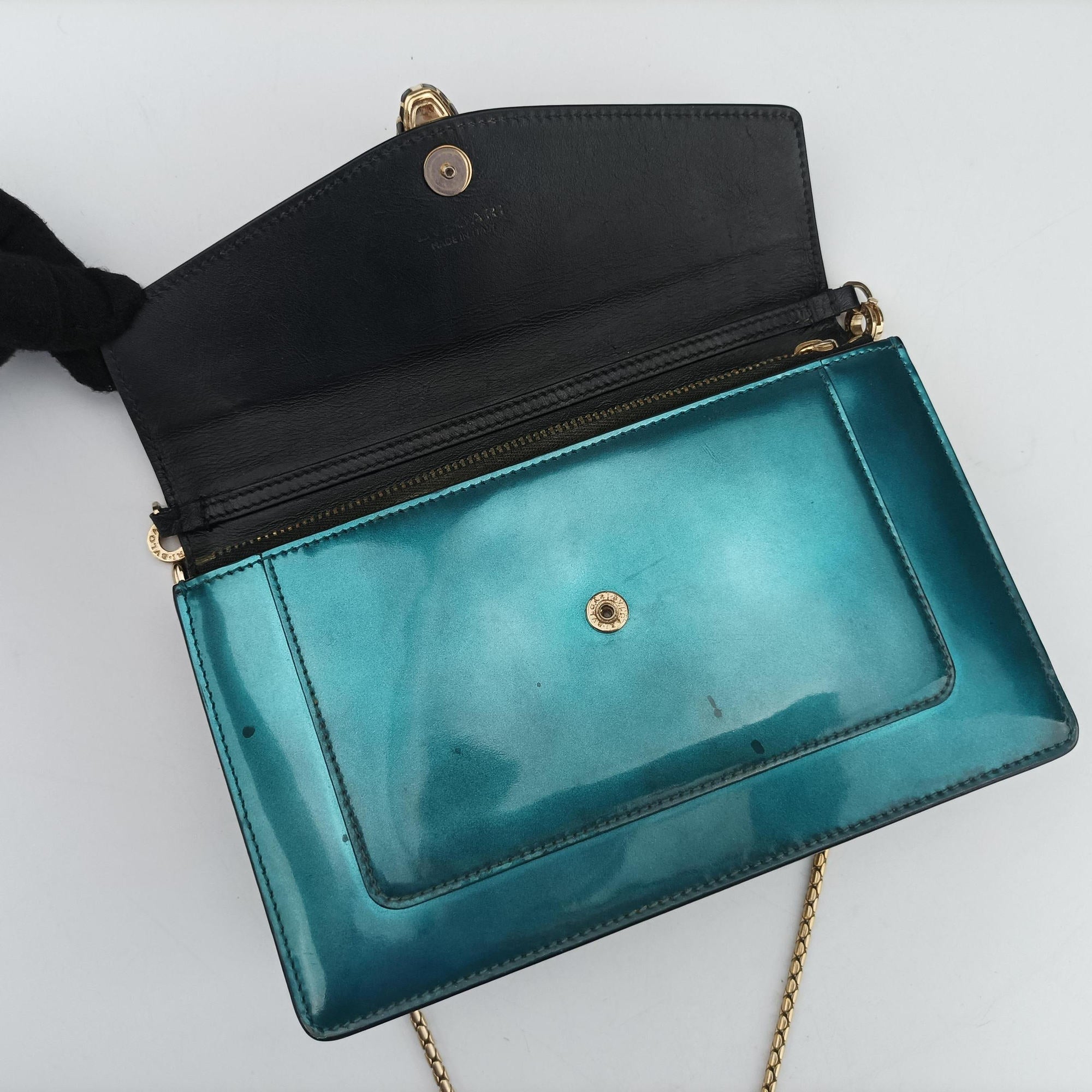 Vintage Bvlgari SERPENTI FOREVER Blue Patent  shoulderbag | stylenewstar