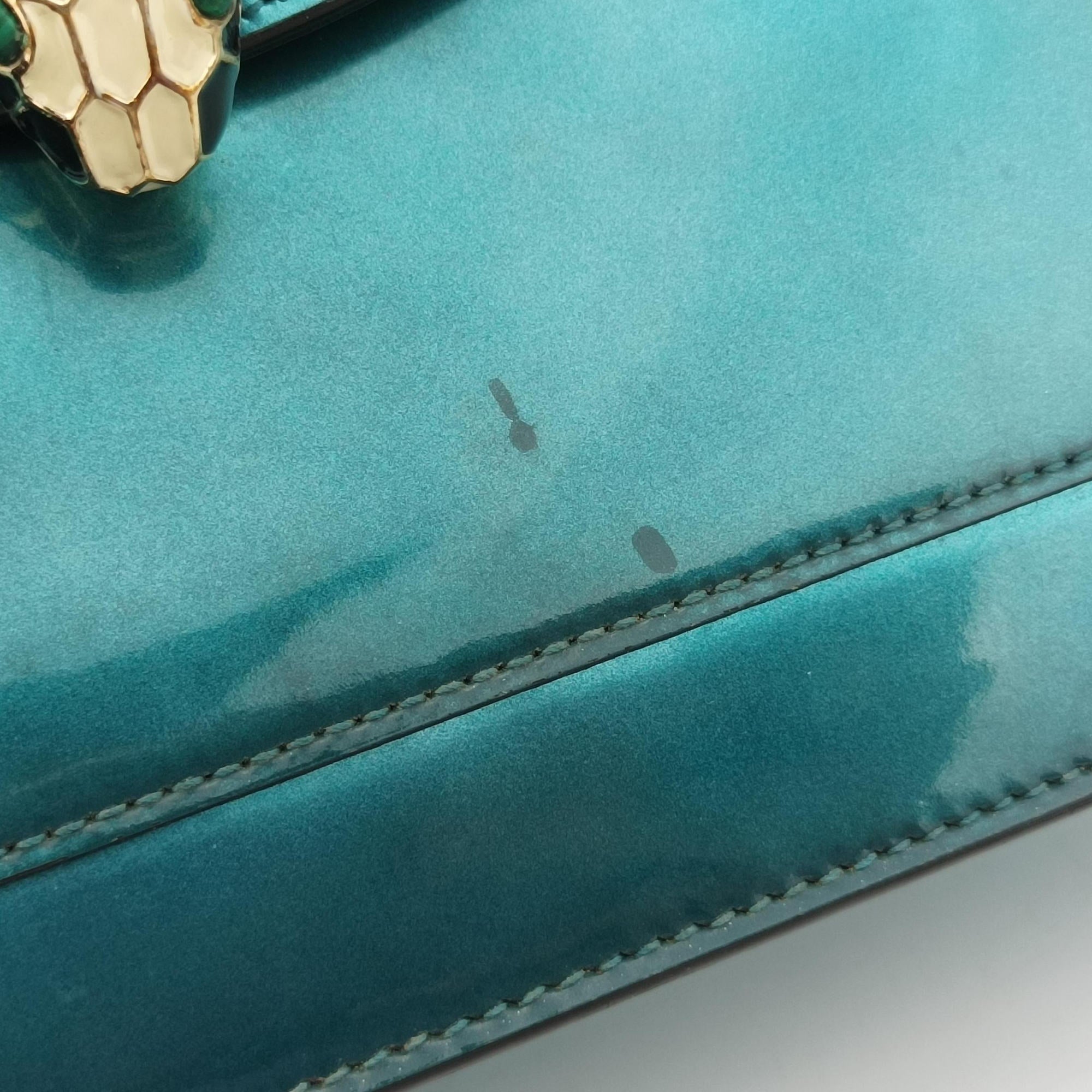 Vintage Bvlgari SERPENTI FOREVER Blue Patent  shoulderbag | stylenewstar