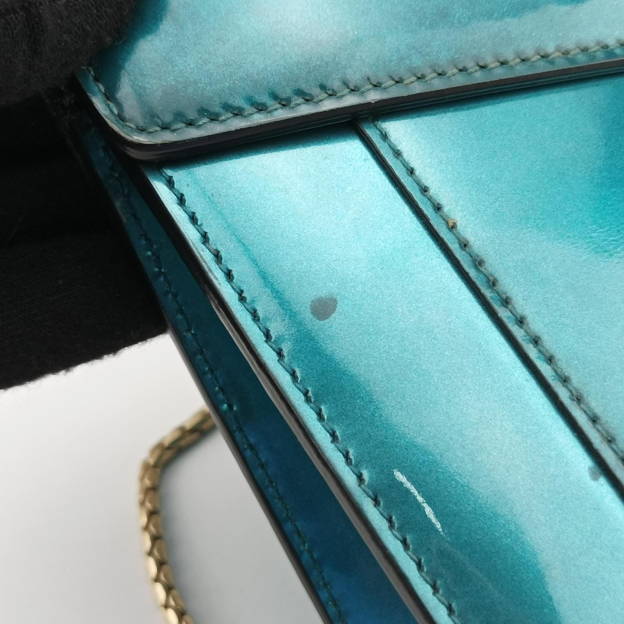 Vintage Bvlgari SERPENTI FOREVER Blue Patent  shoulderbag | stylenewstar