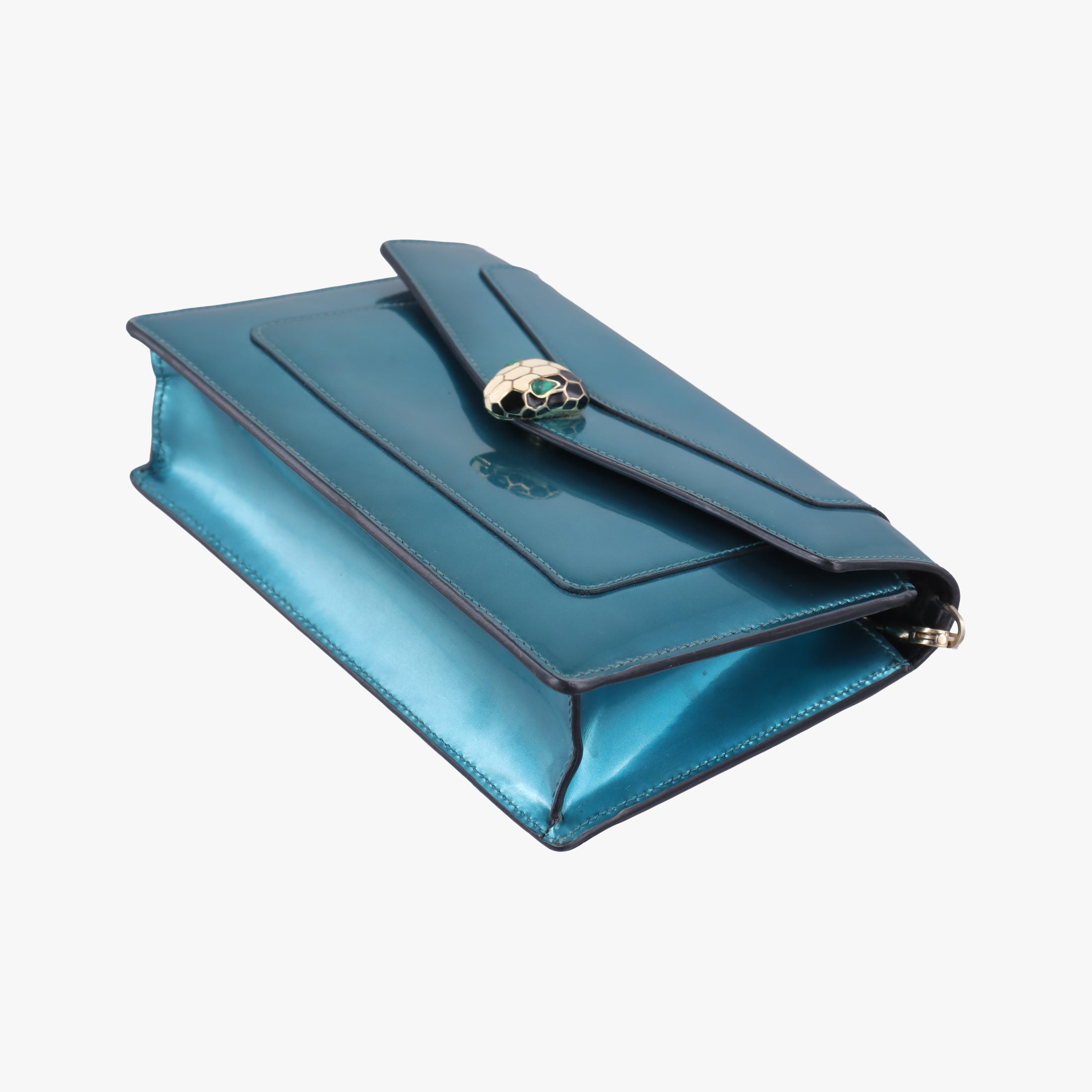 Vintage Bvlgari SERPENTI FOREVER Blue Patent  shoulderbag | stylenewstar