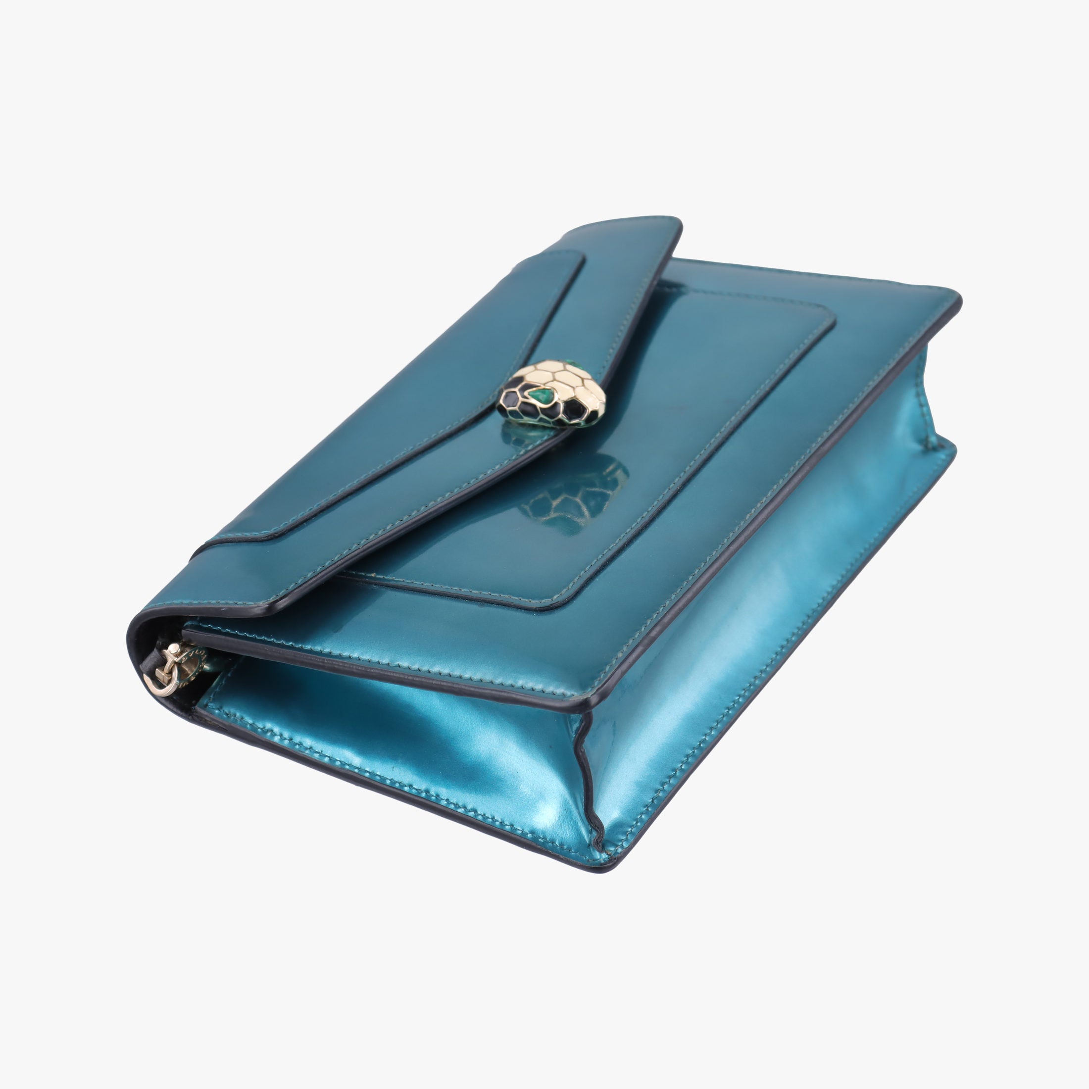 Vintage Bvlgari SERPENTI FOREVER Blue Patent  shoulderbag | stylenewstar