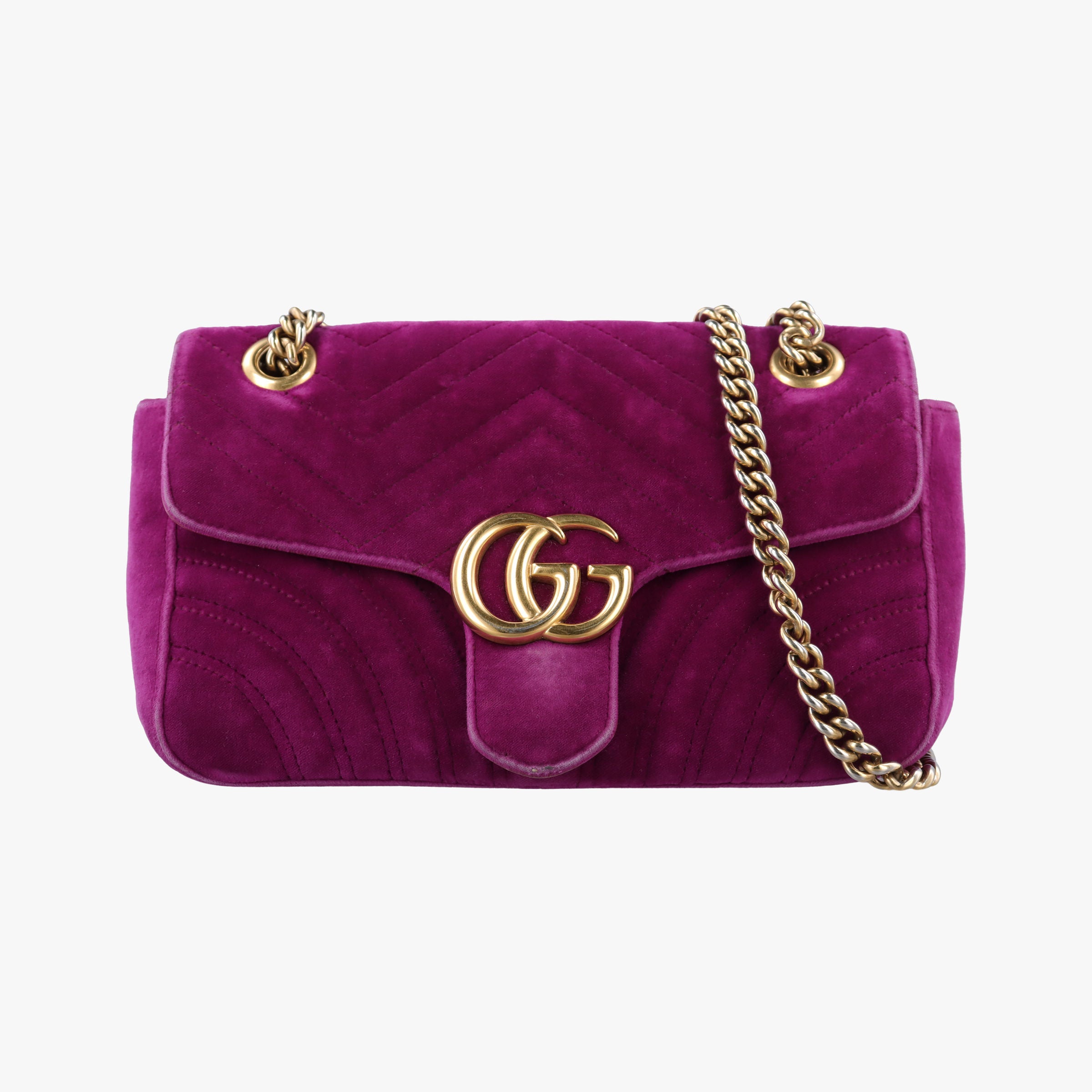 Secondhand Gucci GG Marmont Purple velour 443497 shoulderbag | stylenewstar