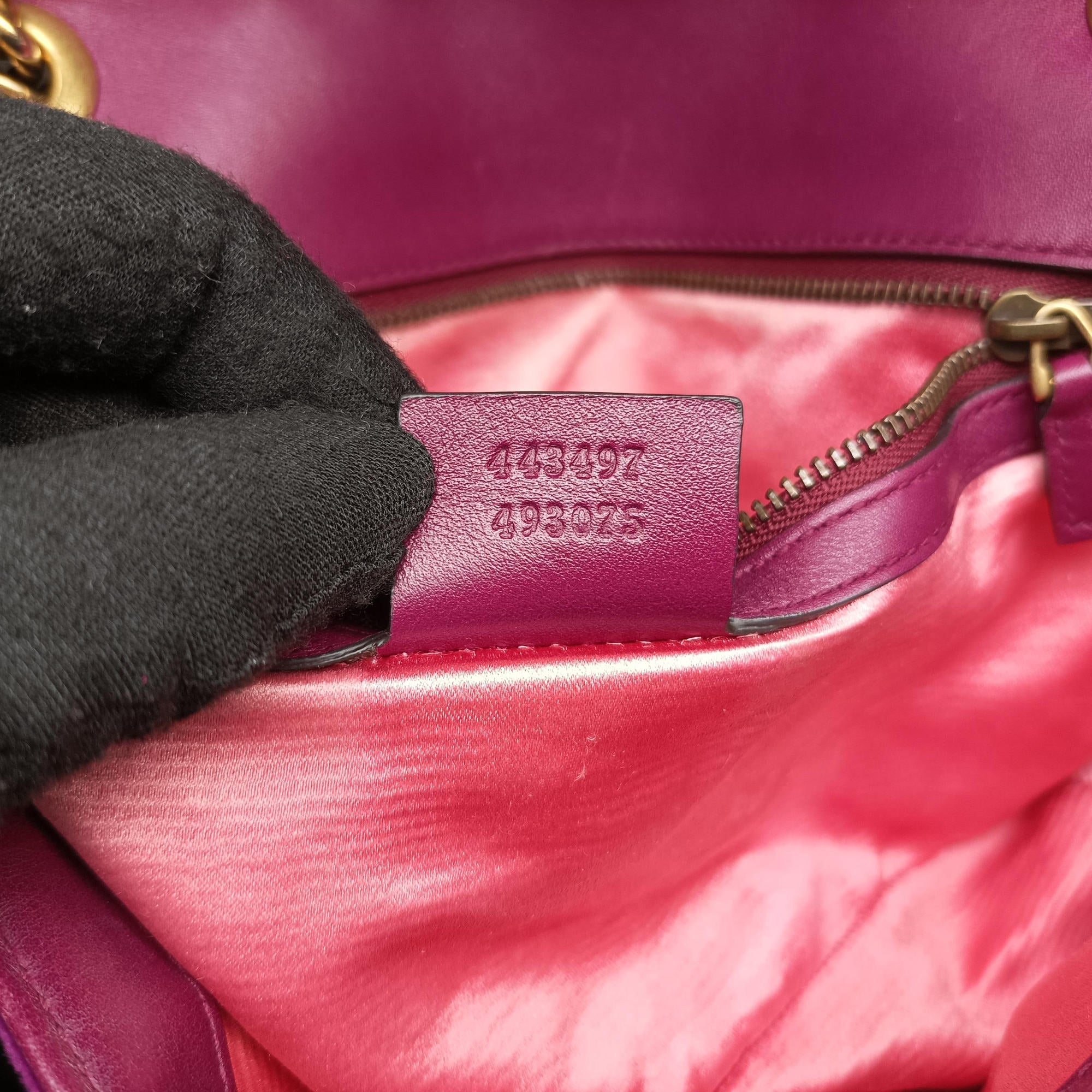 Secondhand Gucci GG Marmont Purple velour 443497 shoulderbag | stylenewstar