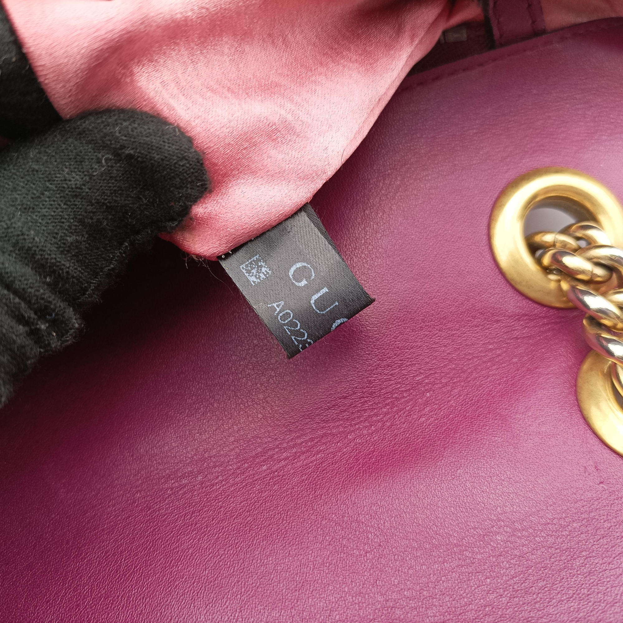 Secondhand Gucci GG Marmont Purple velour 443497 shoulderbag | stylenewstar