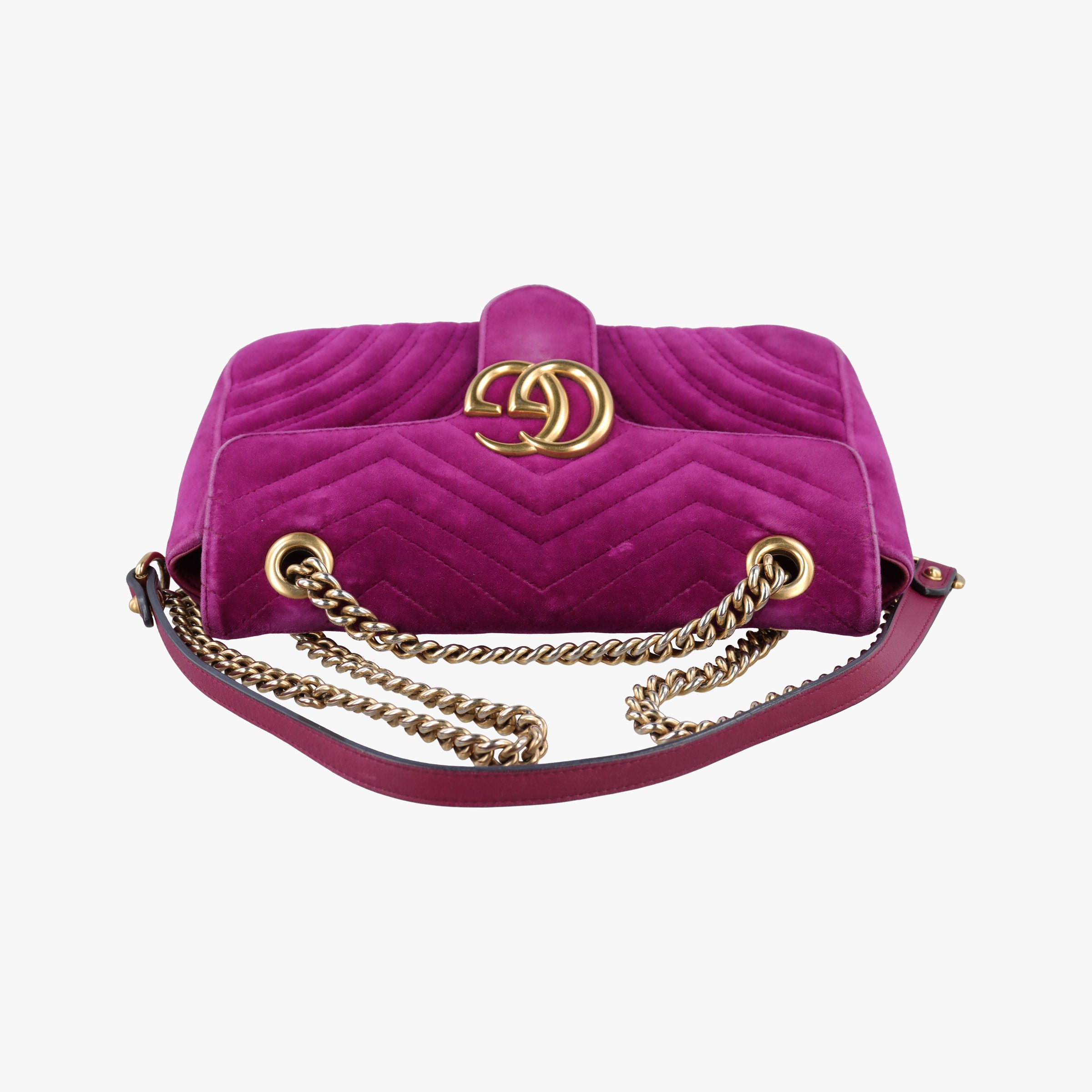 Secondhand Gucci GG Marmont Purple velour 443497 shoulderbag | stylenewstar