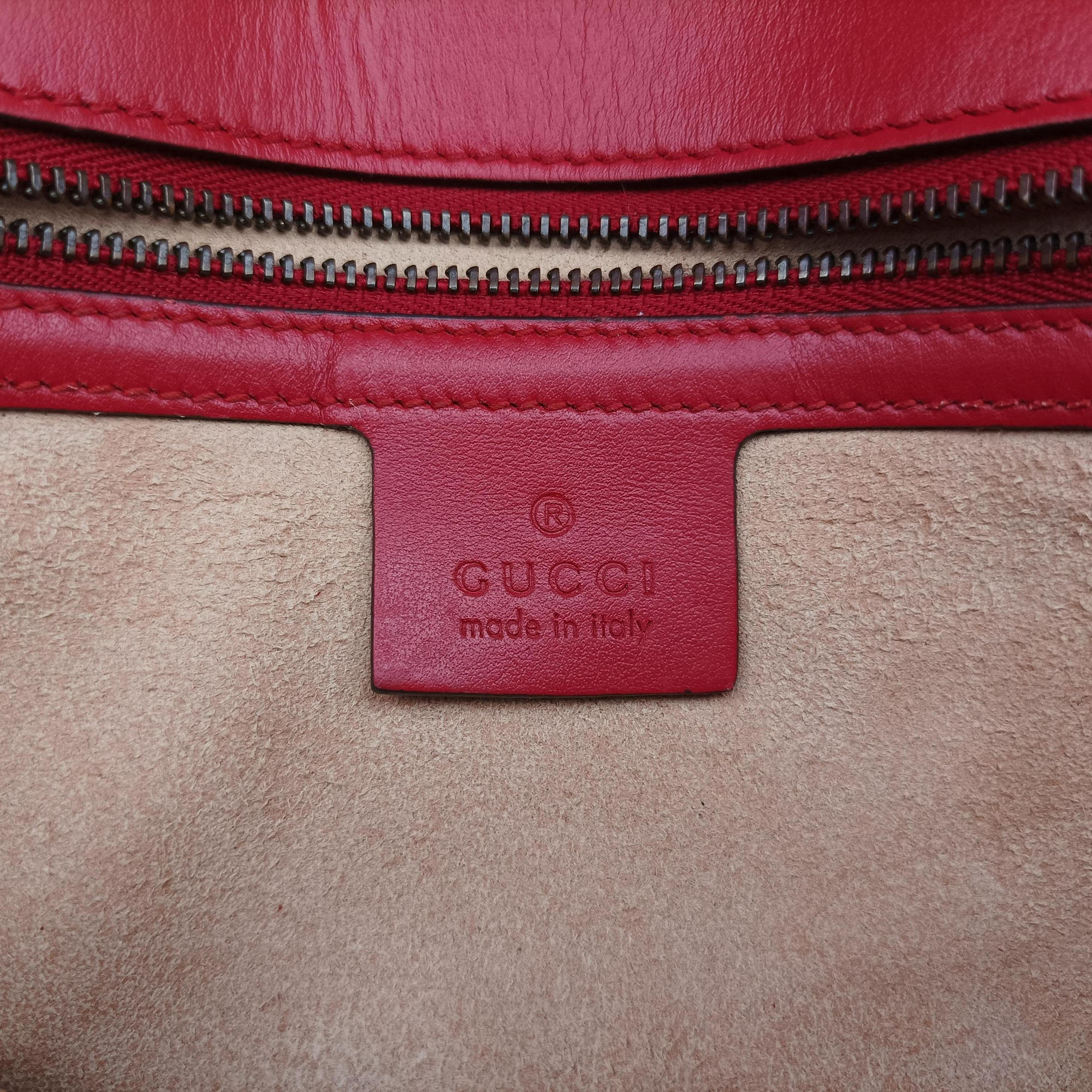 Secondhand Gucci GG Marmont Red Leather 443497 shoulderbag | stylenewstar