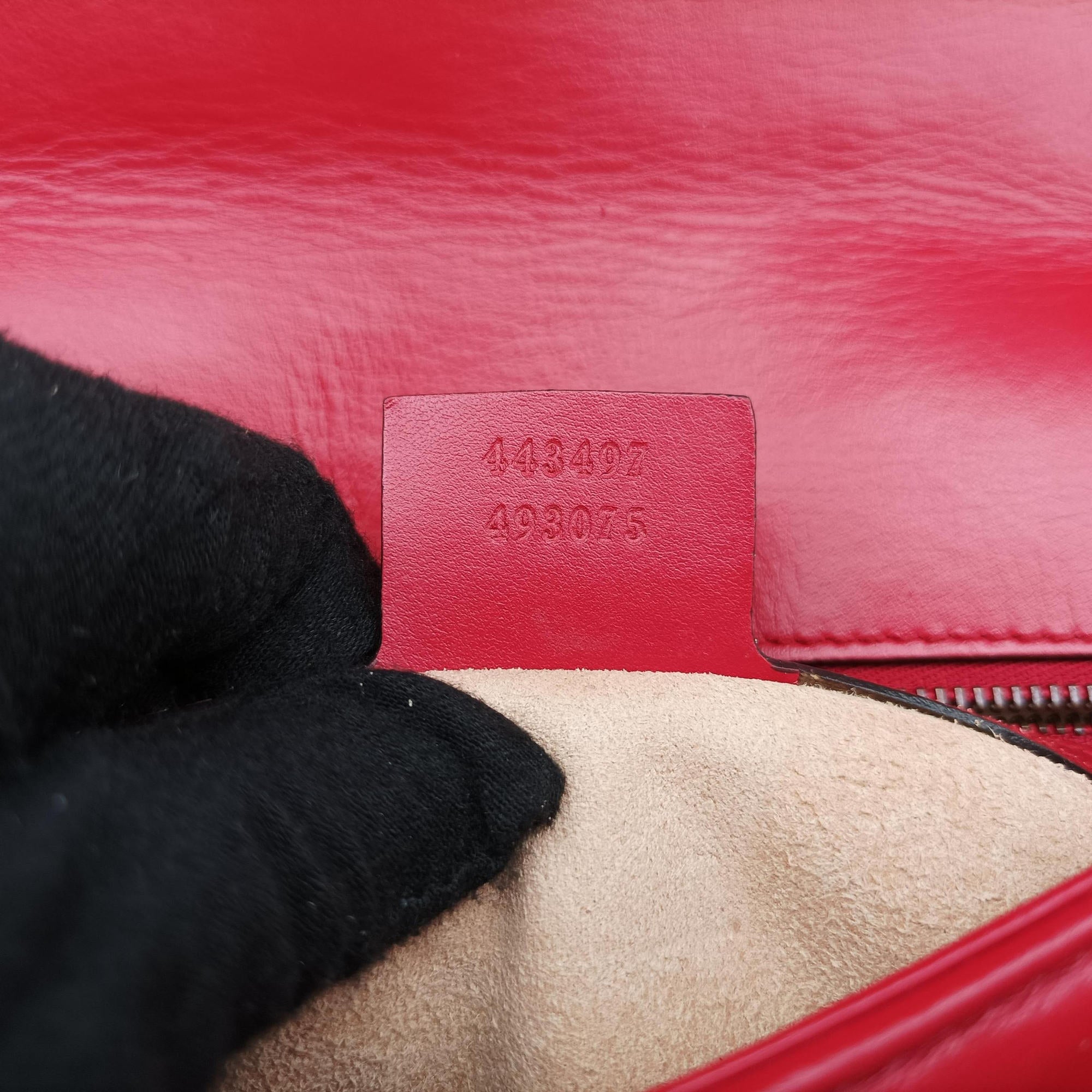 Secondhand Gucci GG Marmont Red Leather 443497 shoulderbag | stylenewstar