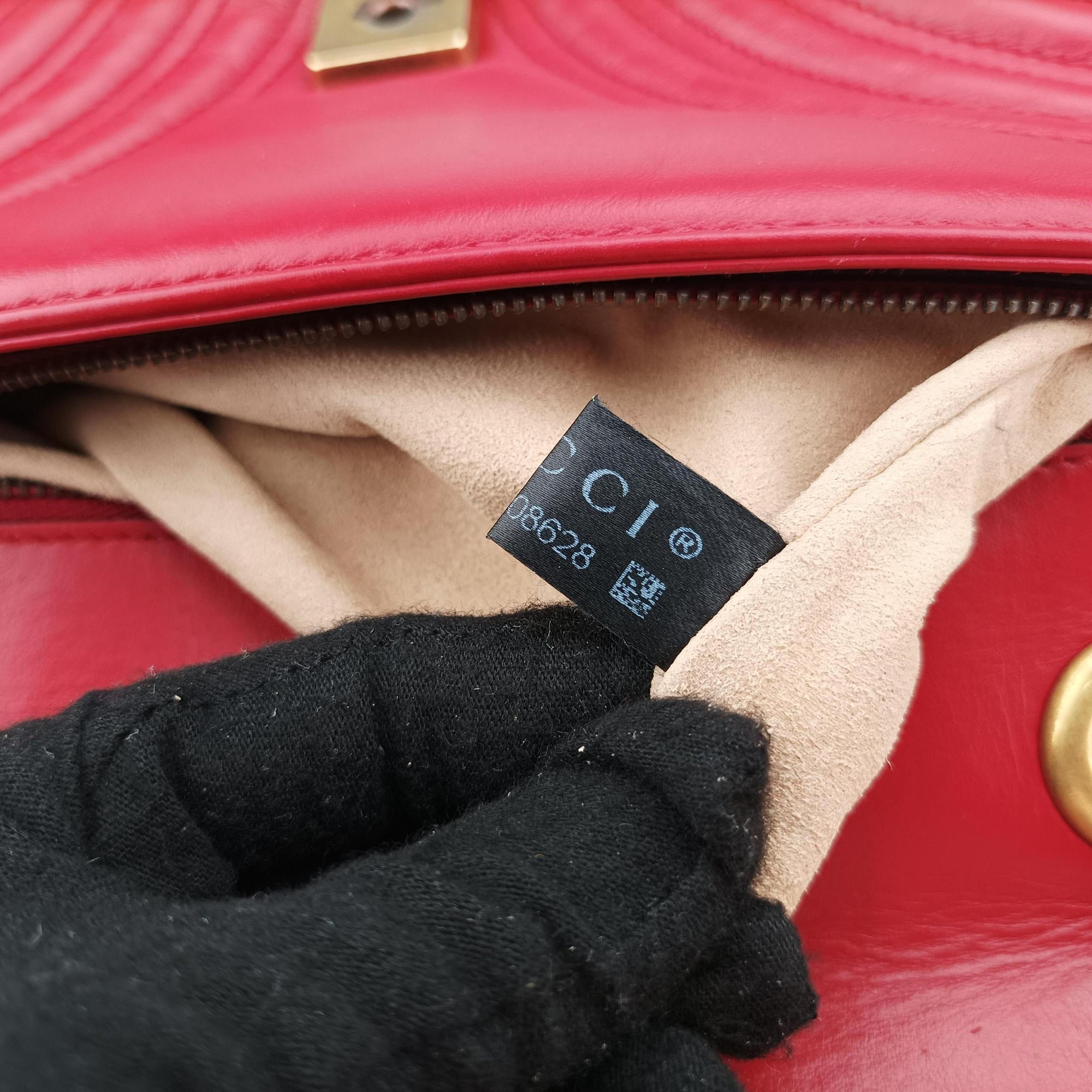 Secondhand Gucci GG Marmont Red Leather 443497 shoulderbag | stylenewstar