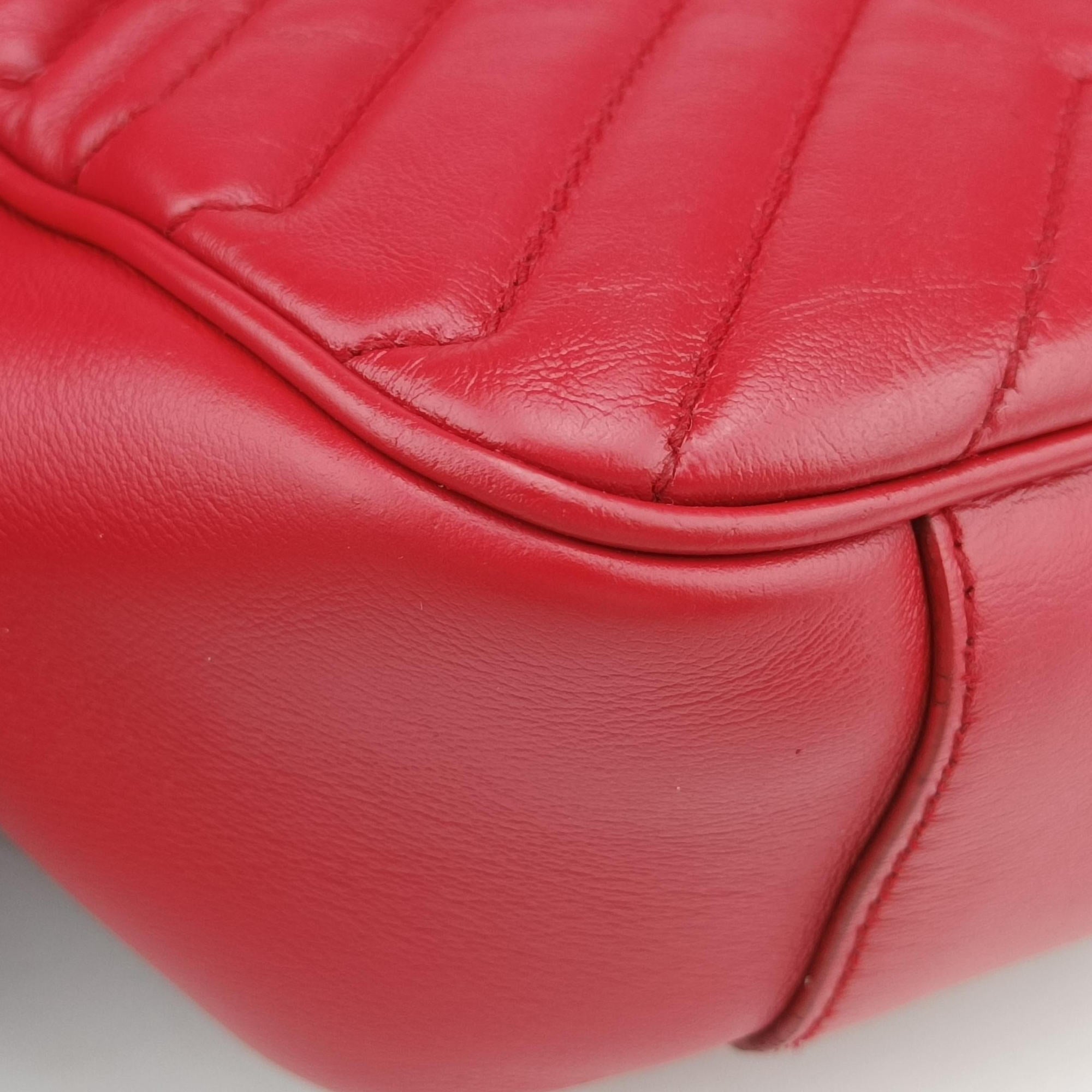 Secondhand Gucci GG Marmont Red Leather 443497 shoulderbag | stylenewstar