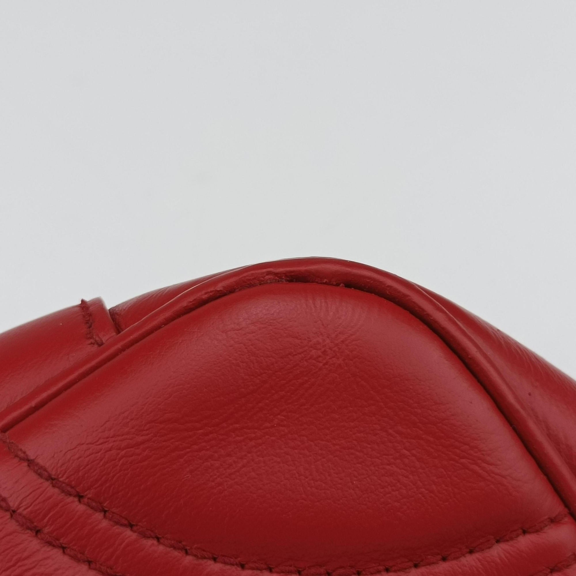 Secondhand Gucci GG Marmont Red Leather 443497 shoulderbag | stylenewstar