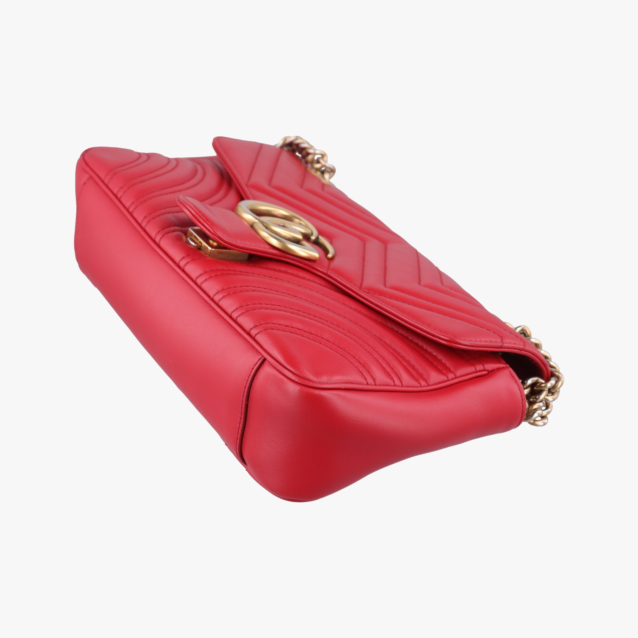 Secondhand Gucci GG Marmont Red Leather 443497 shoulderbag | stylenewstar