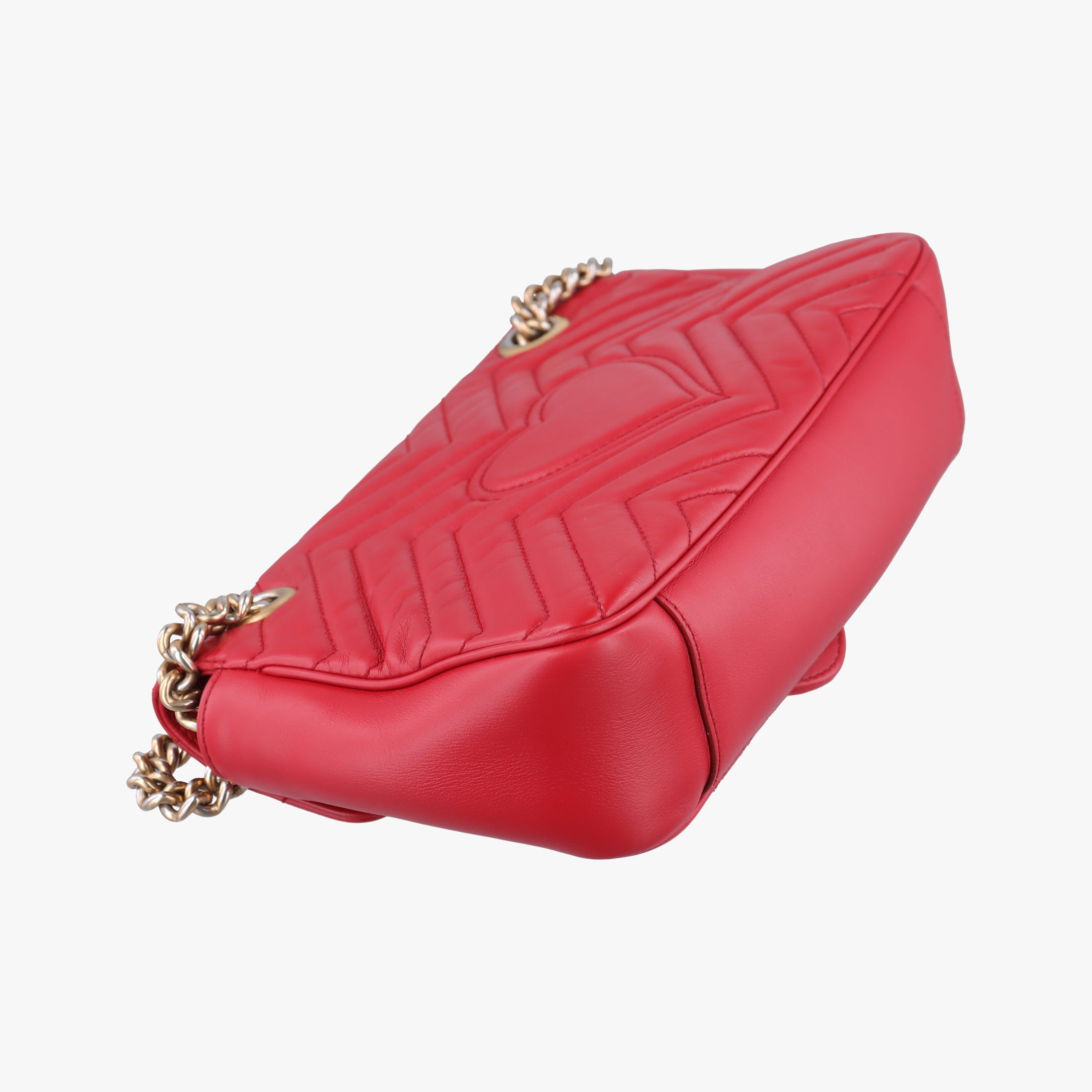 Secondhand Gucci GG Marmont Red Leather 443497 shoulderbag | stylenewstar