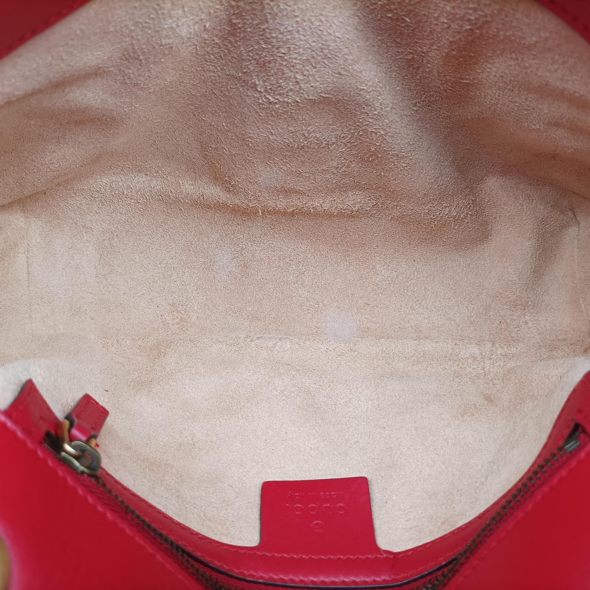 Secondhand Gucci GG Marmont Red Leather 443497 shoulderbag | stylenewstar