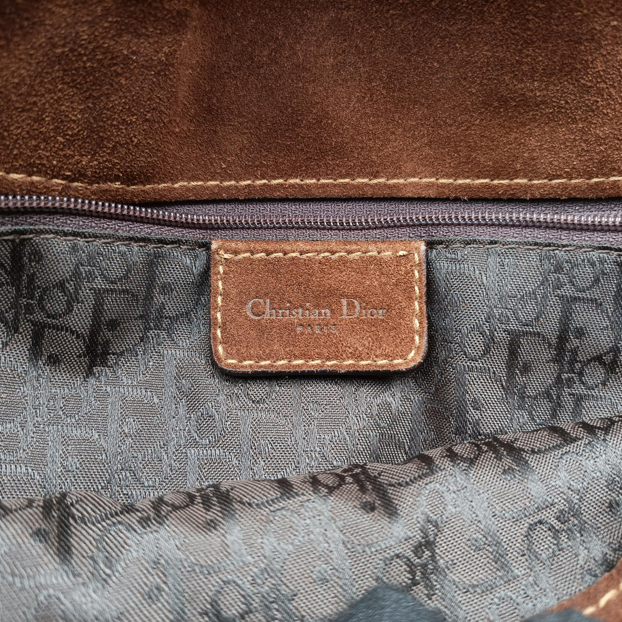 Secondhand Christian Dior Saddle Brown Pony Hair ×Suede ×Embossed Leather  shoulderbag | stylenewstar