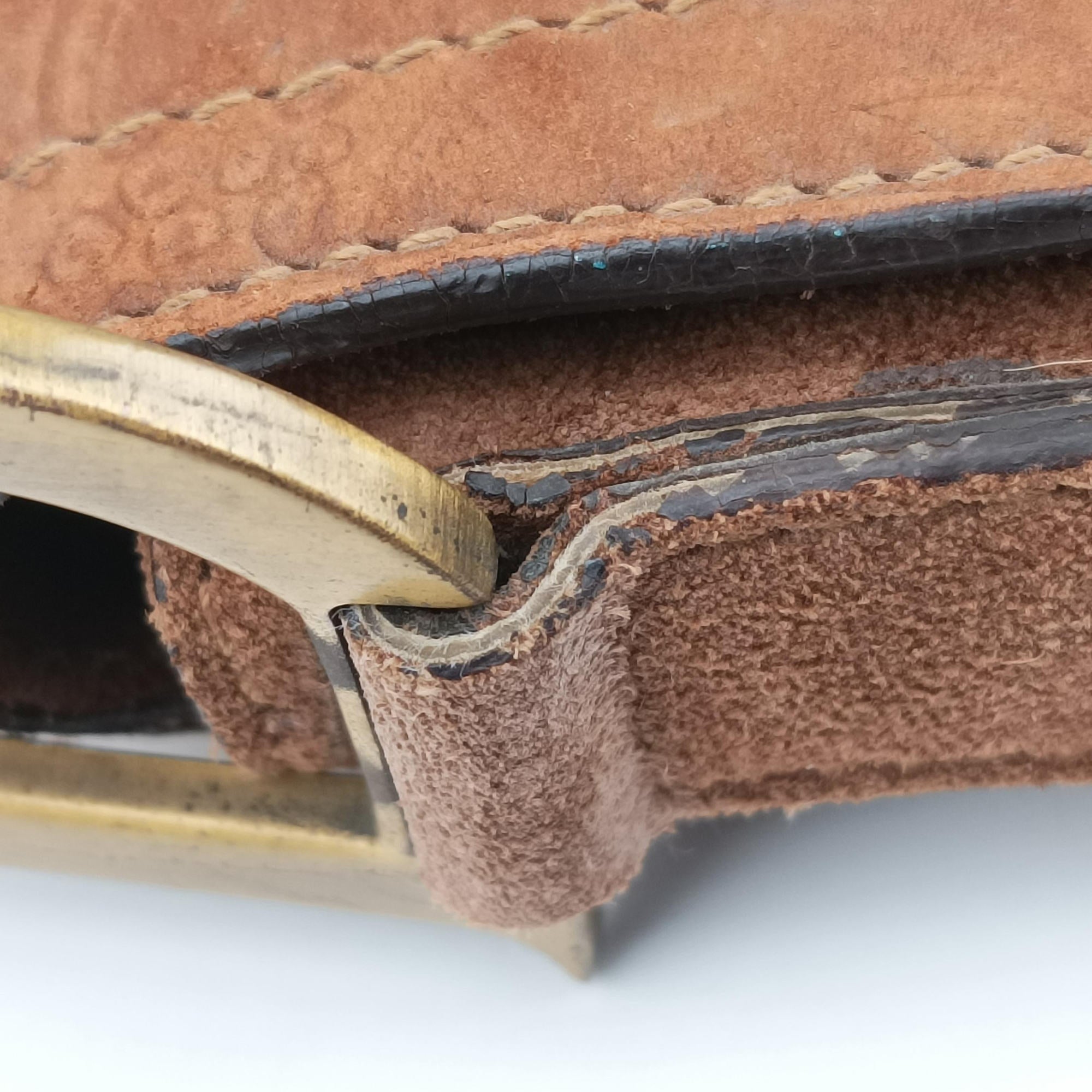 Secondhand Christian Dior Saddle Brown Pony Hair ×Suede ×Embossed Leather  shoulderbag | stylenewstar
