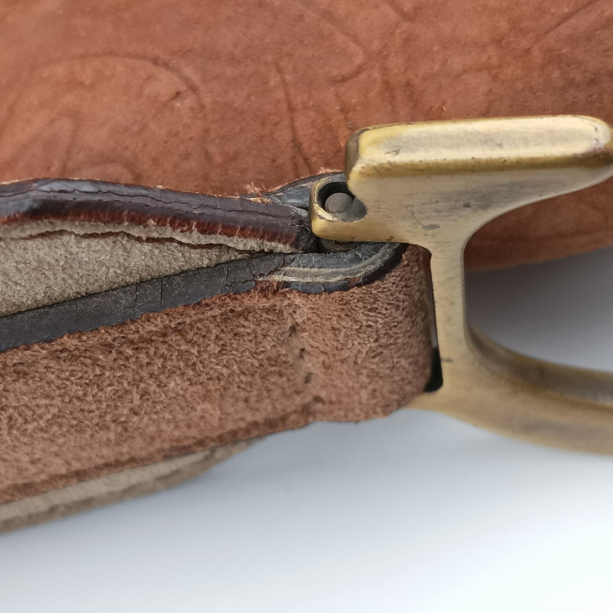 Secondhand Christian Dior Saddle Brown Pony Hair ×Suede ×Embossed Leather  shoulderbag | stylenewstar